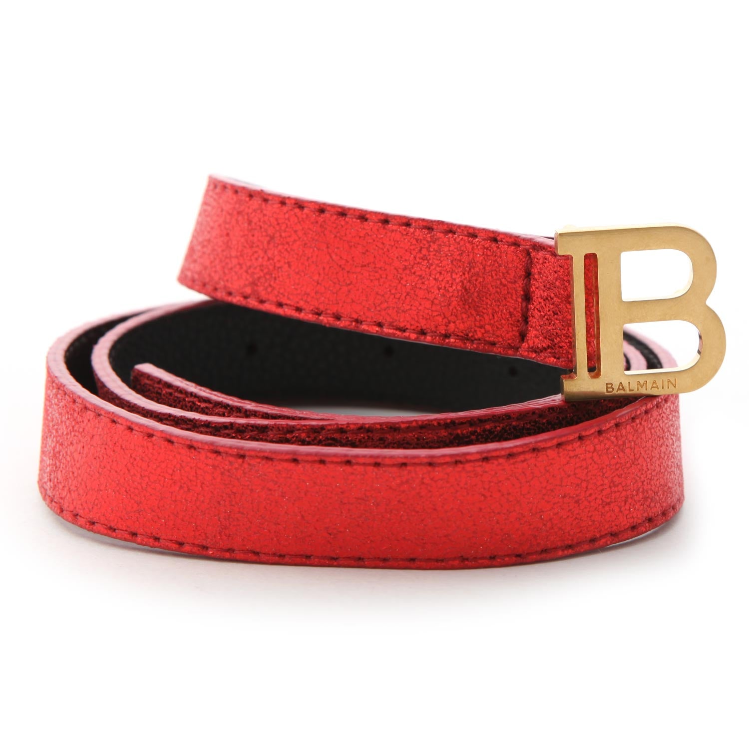 CINTURA B-BELT IN PELLE ROSSO METALLIZZATO - annameglio.com abbigliamento moda