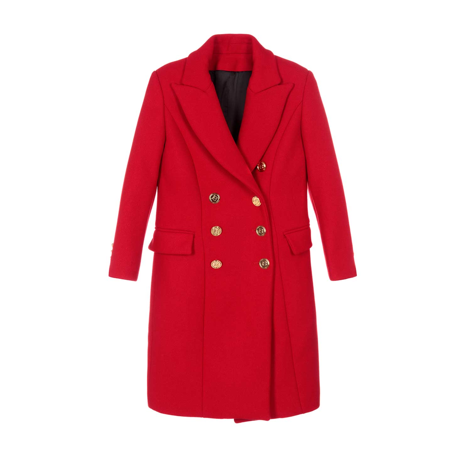 CAPPOTTO DOPPIOPETTO ROSSO CON BOTTONI ORO - annameglio.com abbigliamento moda