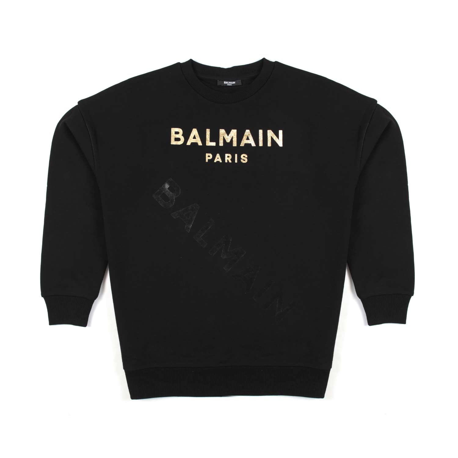 MAXI FELPA NERA CON LOGO ORO BAMBINA E TEEN - annameglio.com abbigliamento moda