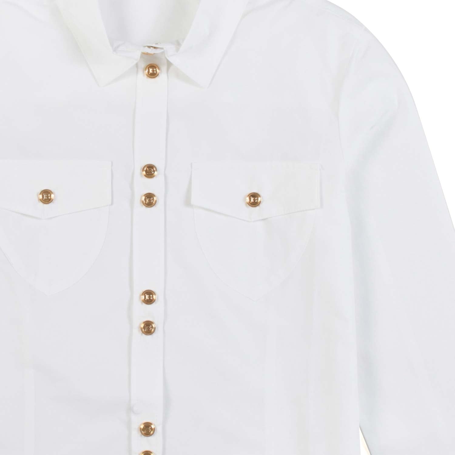 CAMICIA BIANCA CON BOTTONI ORO BAMBINA E TEEN - annameglio.com abbigliamento moda
