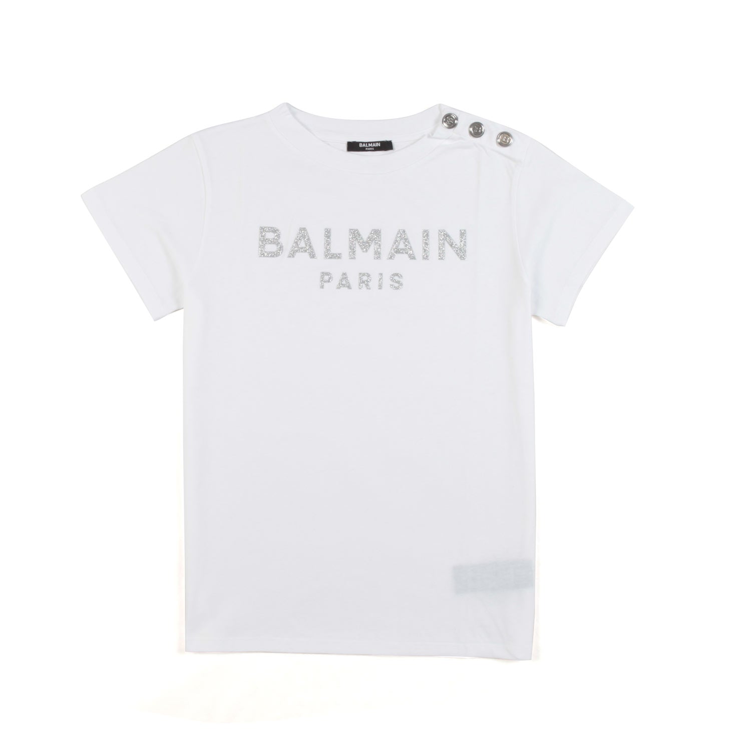 T-SHIRT BIANCA CON LOGO E BOTTONI SILVER - annameglio.com abbigliamento moda