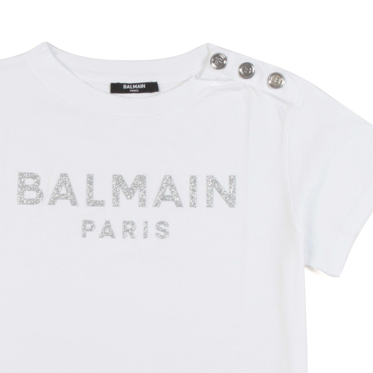 T-SHIRT BIANCA CON LOGO E BOTTONI SILVER - annameglio.com abbigliamento moda