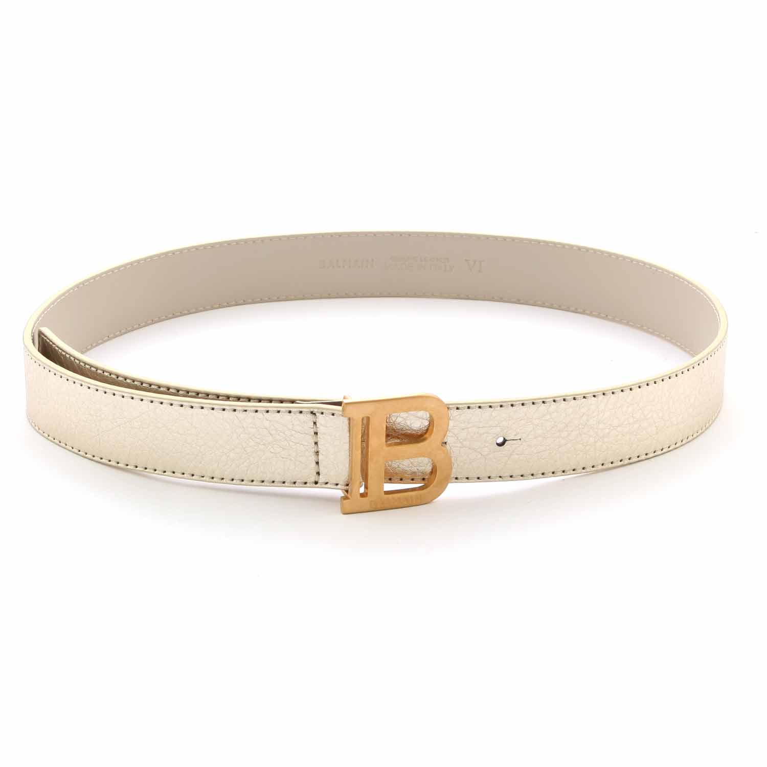 CINTURA B-BELT IN PELLE LAMINATA ORO - annameglio.com abbigliamento moda