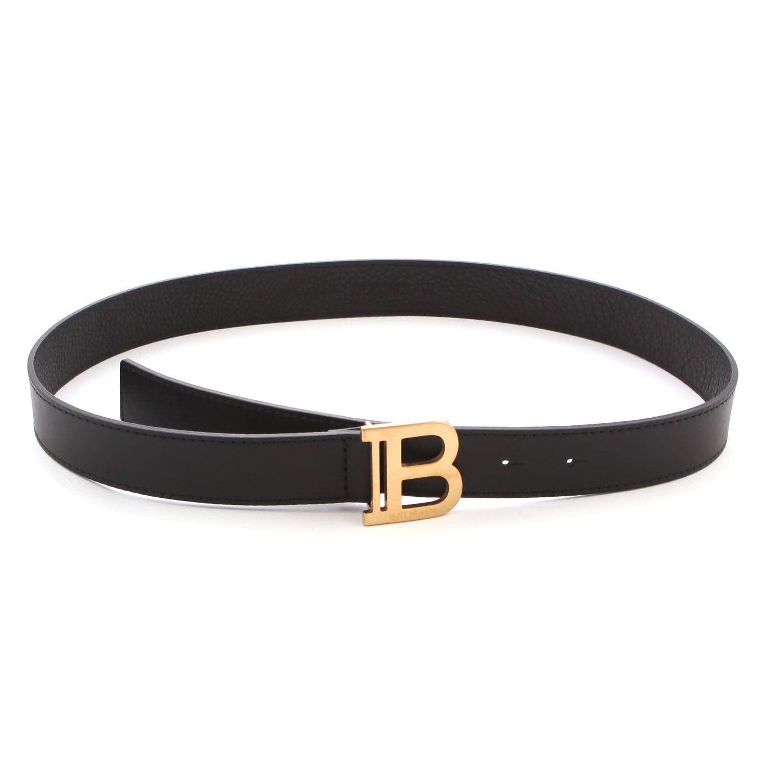 CINTURA B-BELT IN PELLE NERA CON FIBBIA ORO - annameglio.com abbigliamento moda