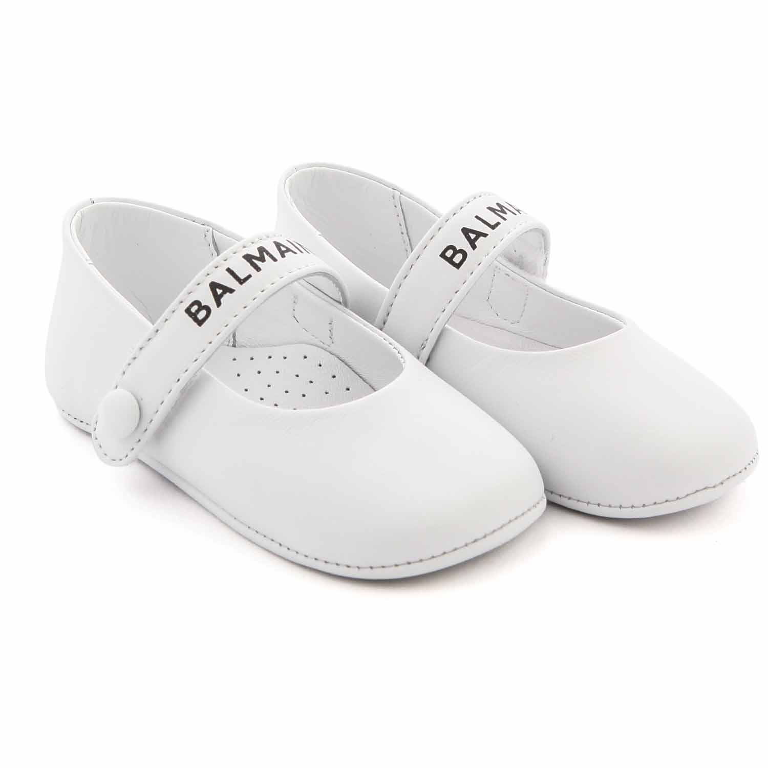 MINI BALLERINE BIANCHE IN PELLE NEONATA - annameglio.com abbigliamento moda