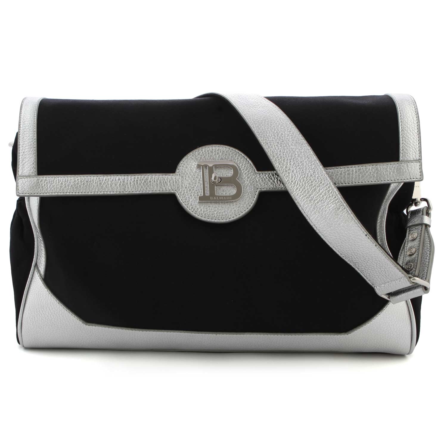 BORSA FASCIATOIO NERA E ARGENTO CON MONOGRAMMA - annameglio.com abbigliamento moda