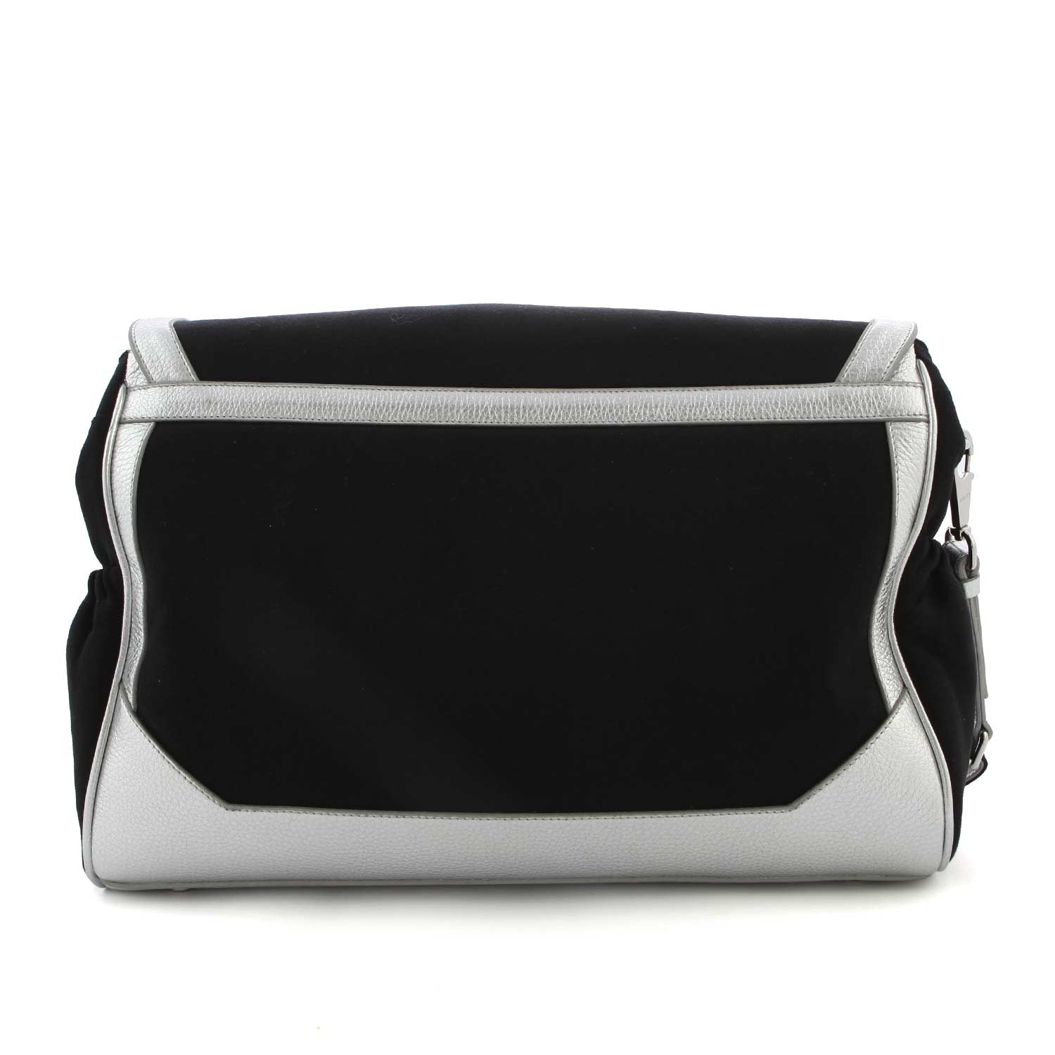 BORSA FASCIATOIO NERA E ARGENTO CON MONOGRAMMA - annameglio.com abbigliamento moda