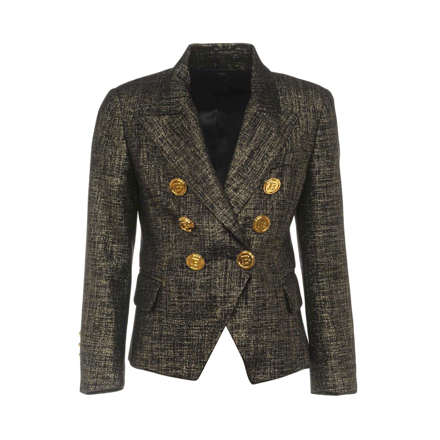 BLAZER DOPPIOPETTO NERO E ORO LUREX TEEN GIRL - annameglio.com abbigliamento moda