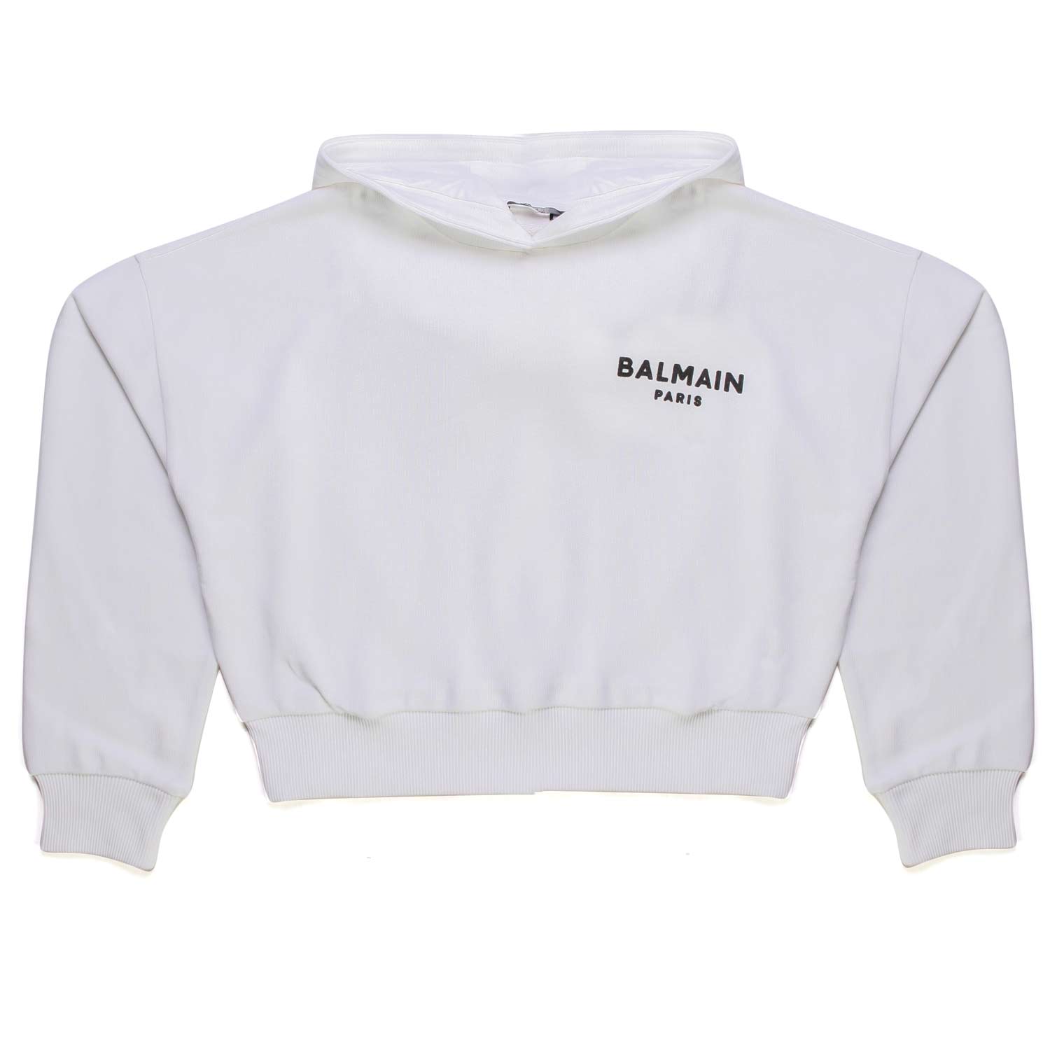 FELPA CROPPED BIANCA CON CAPPUCCIO BAMBINA E TEEN - annameglio.com abbigliamento moda