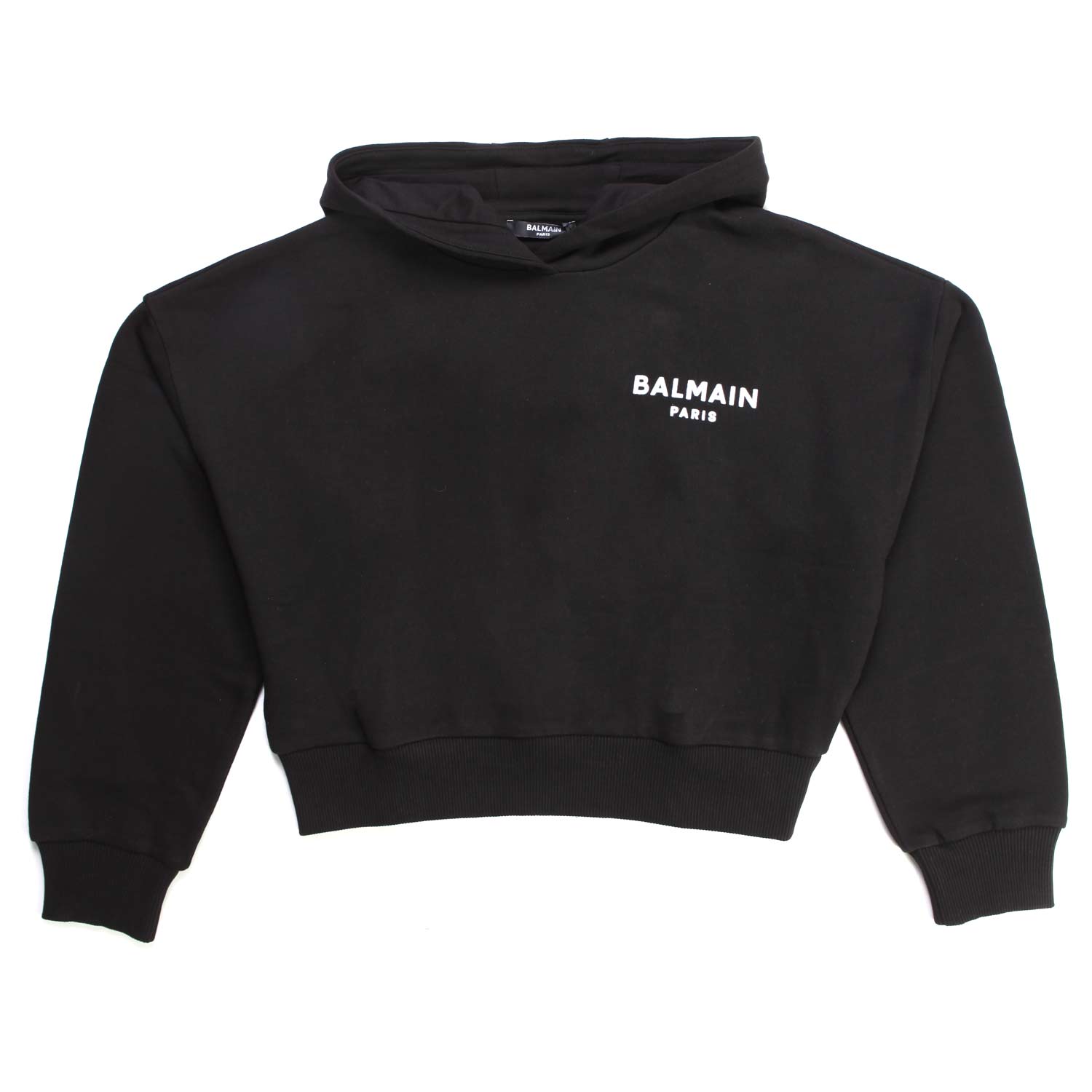 FELPA CROPPED NERA CON CAPPUCCIO BAMBINA E TEEN - annameglio.com abbigliamento moda