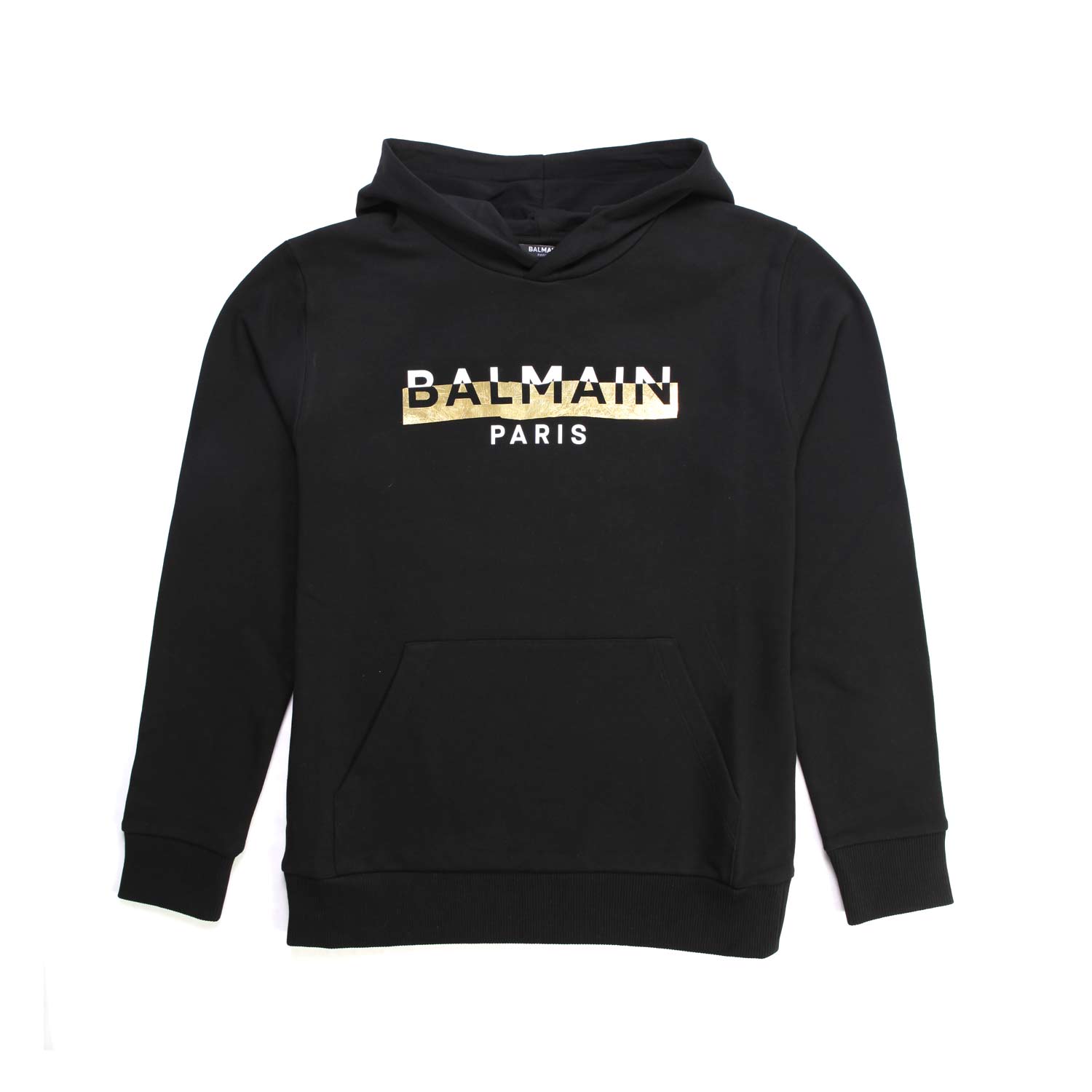 FELPA HOODIE NERA CON LOGO ORO BAMBINA E TEEN - annameglio.com abbigliamento moda