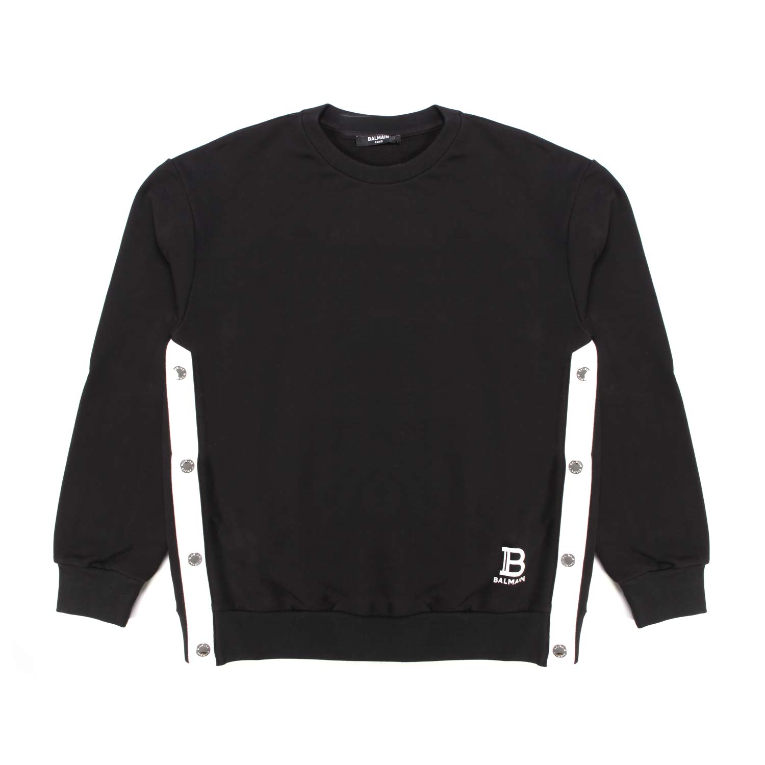 FELPA NERA CON FASCE BIANCHE BAMBINA E TEENAGER - annameglio.com abbigliamento moda