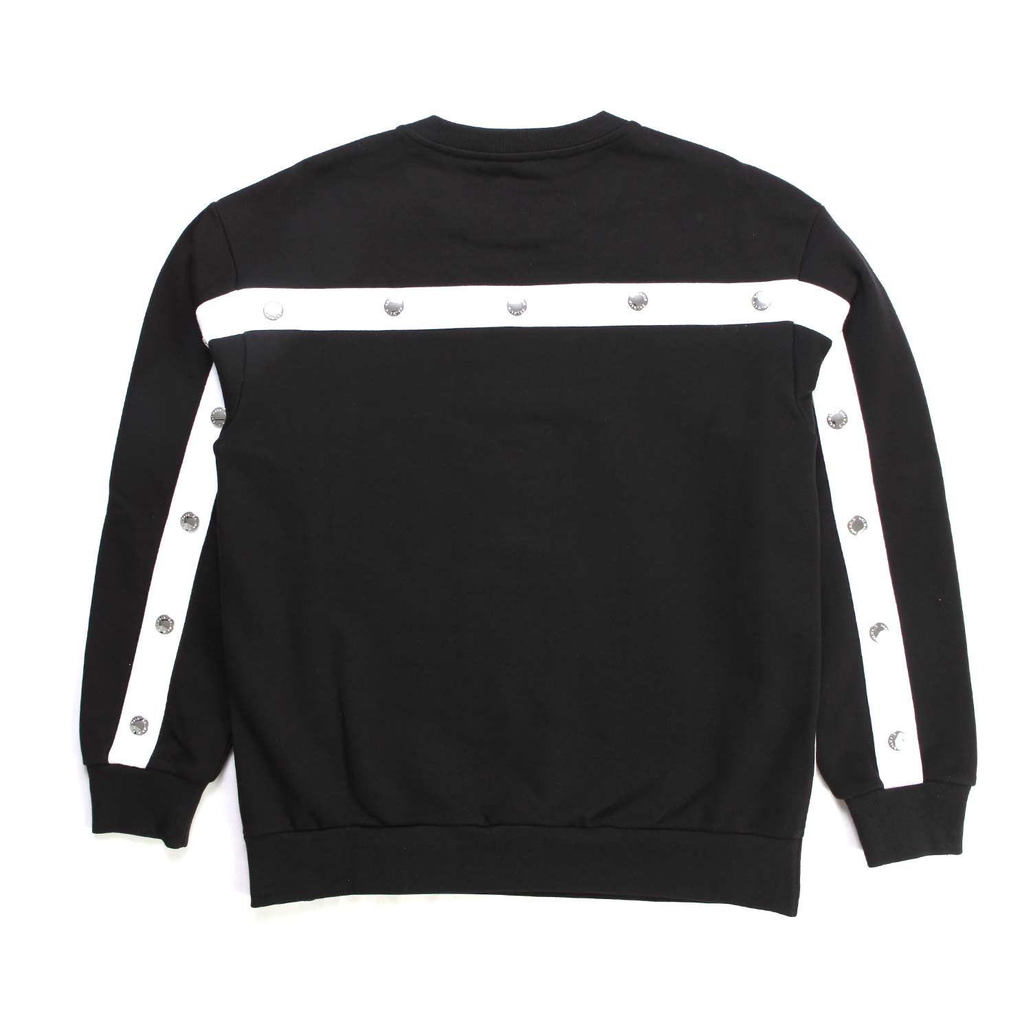 FELPA NERA CON FASCE BIANCHE BAMBINA E TEENAGER - annameglio.com abbigliamento moda