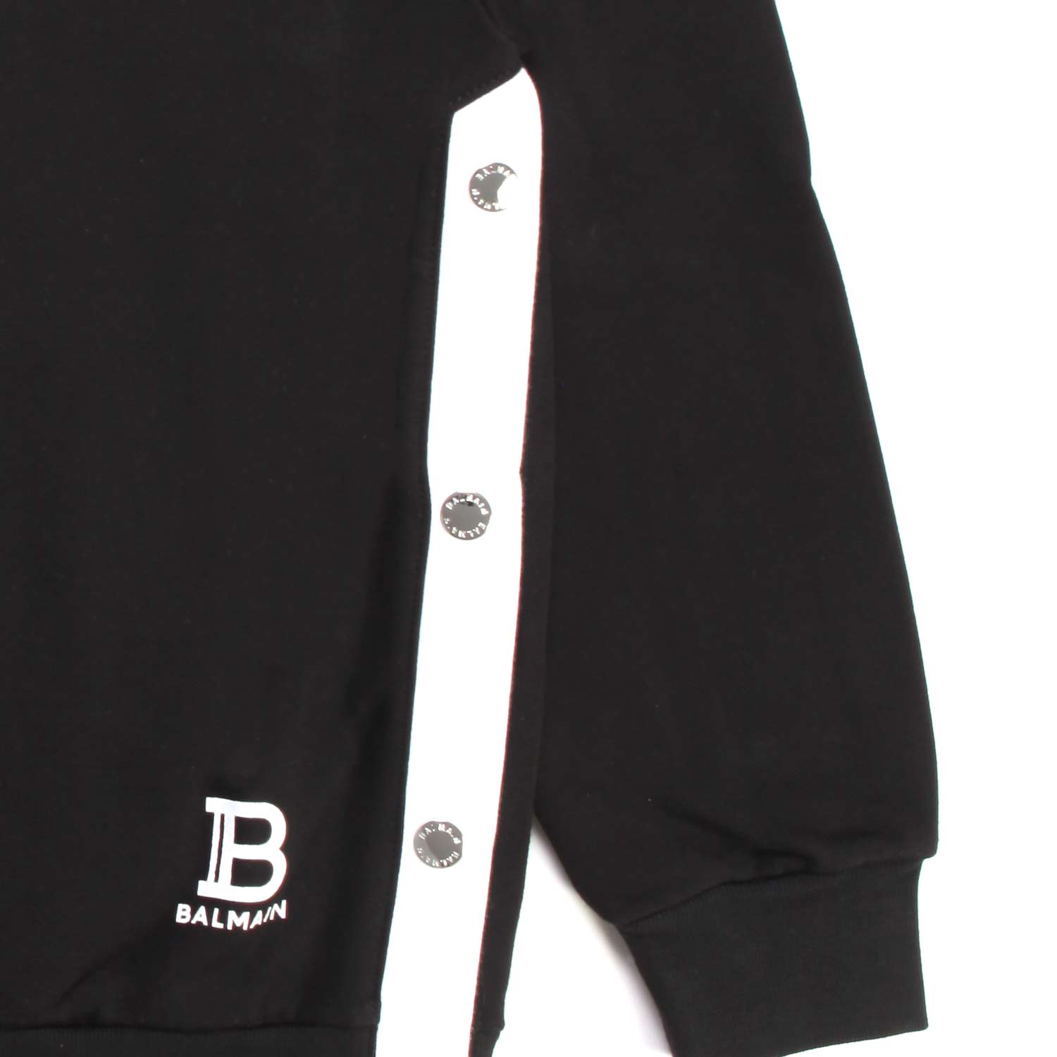 FELPA NERA CON FASCE BIANCHE BAMBINA E TEENAGER - annameglio.com abbigliamento moda