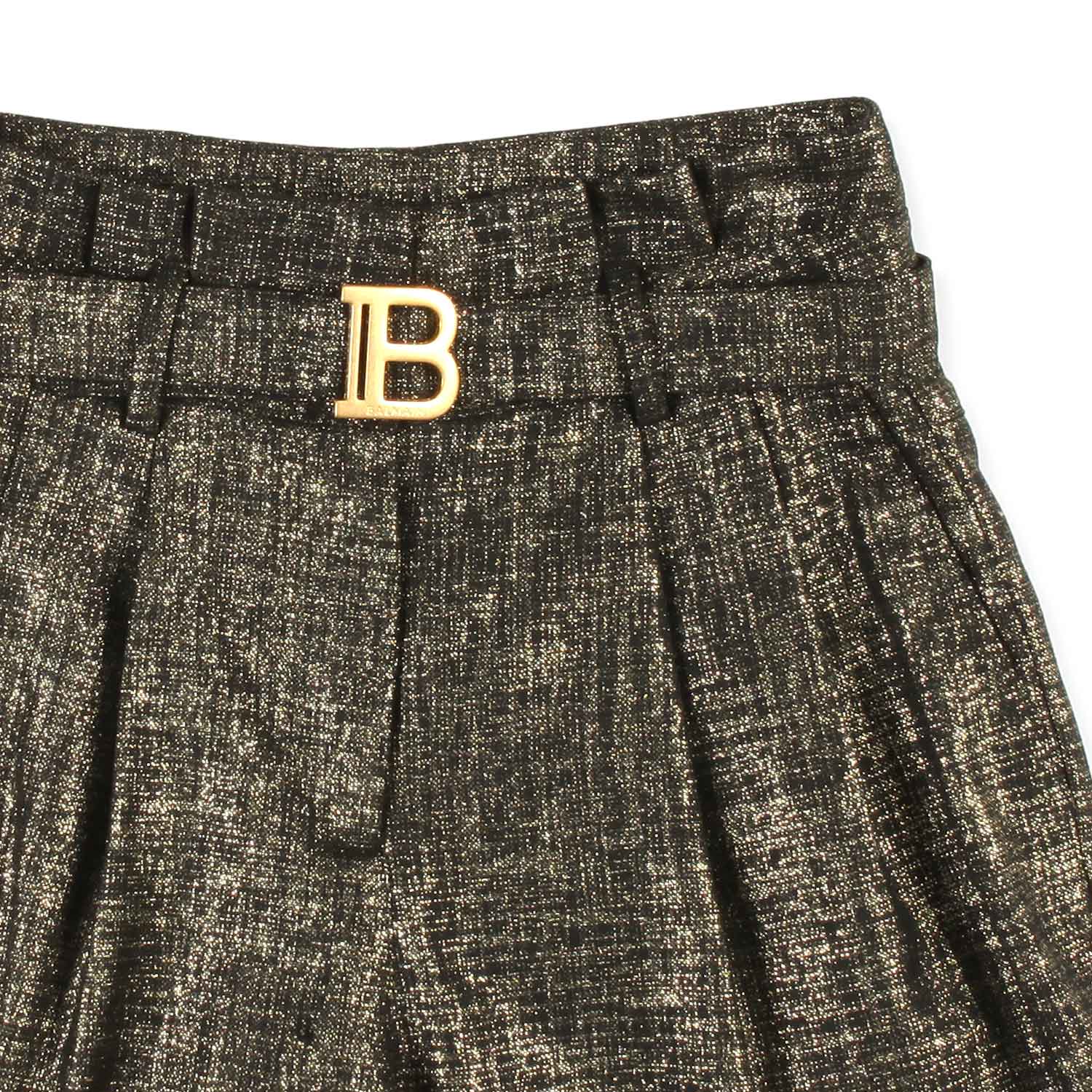 SHORTS DI LANA NERI E ORO LUREX BAMBINA TEEN - annameglio.com abbigliamento moda