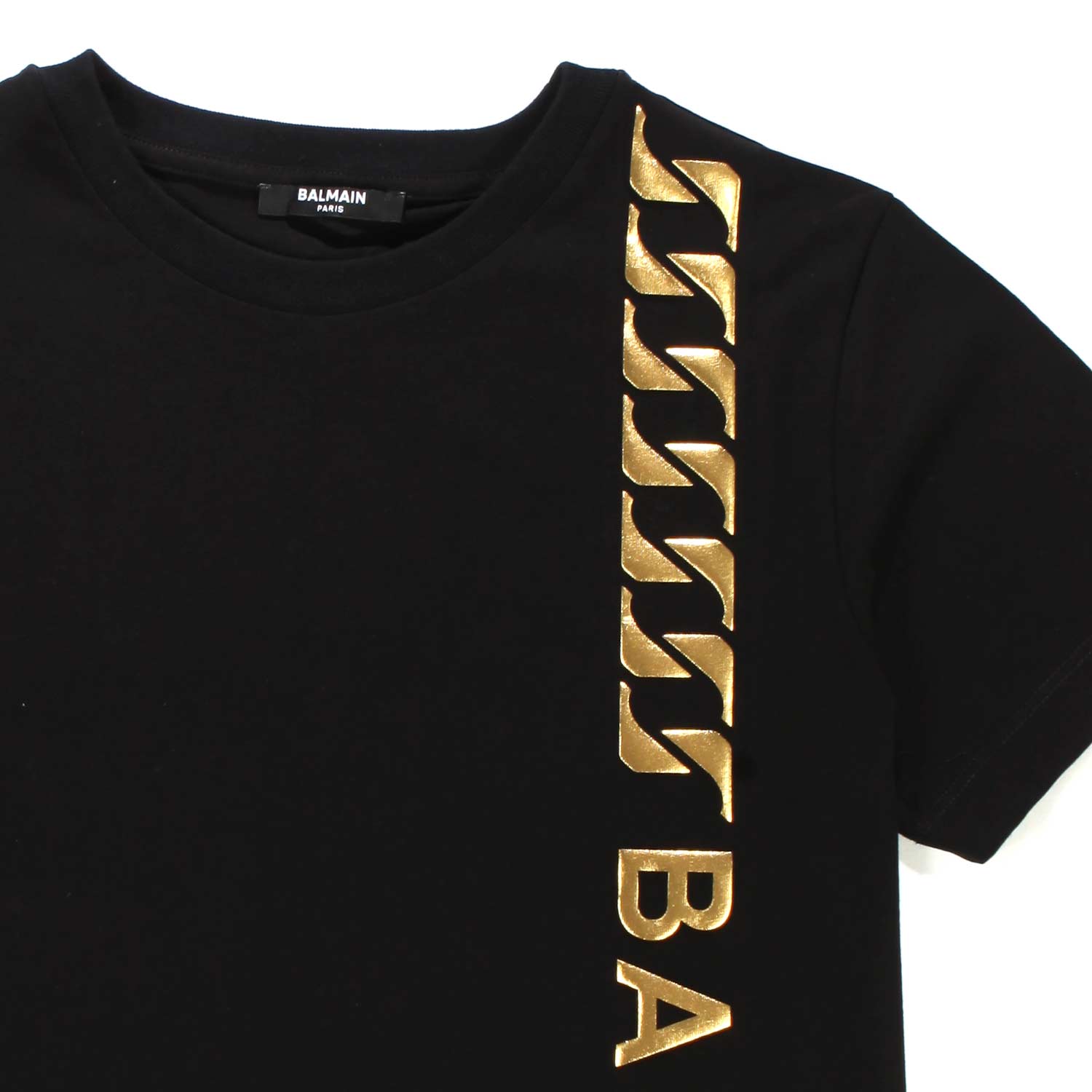 T-SHIRT NERA CON STAMPA LOGO ORO BAMBINA TEEN - annameglio.com abbigliamento moda