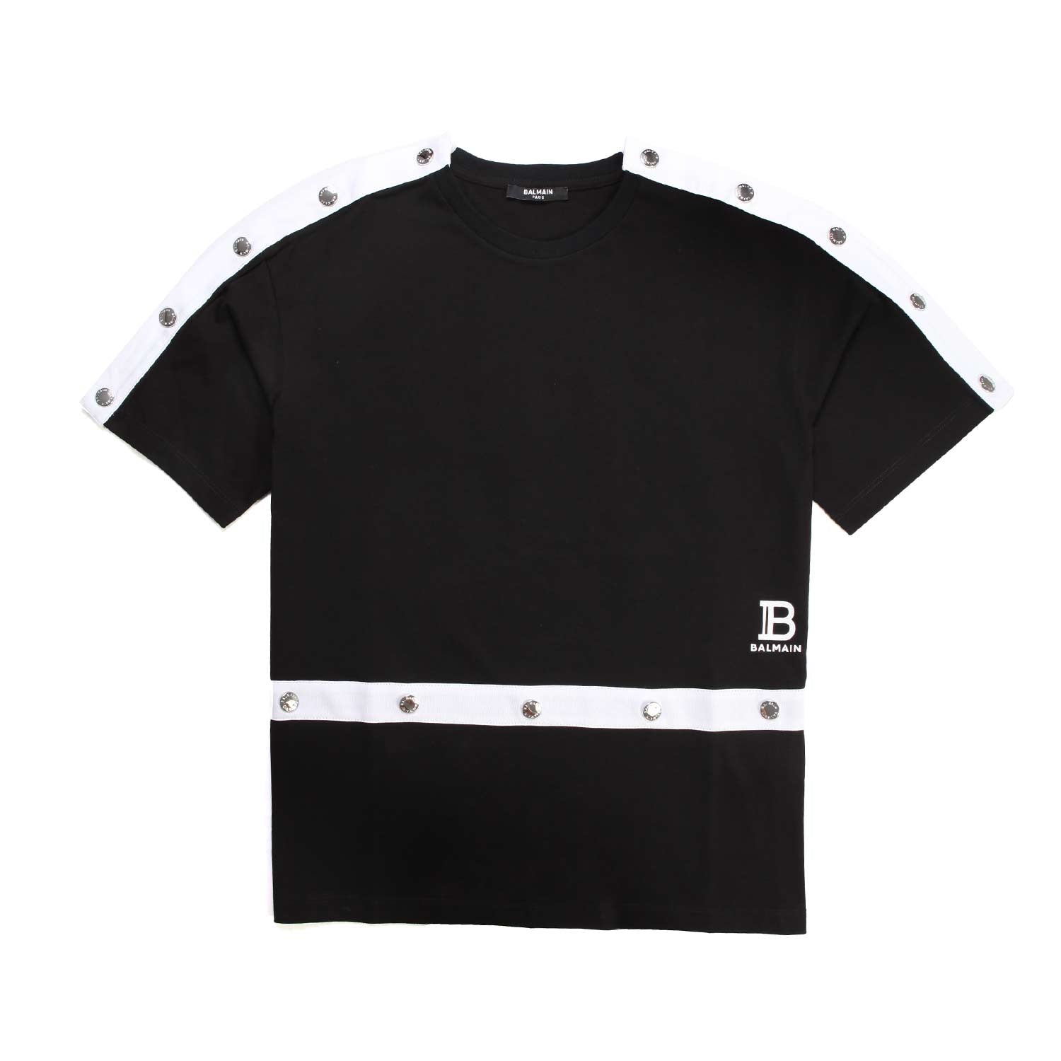 T-SHIRT NERA CON FASCE BIANCHE BAMBINA TEEN - annameglio.com abbigliamento moda