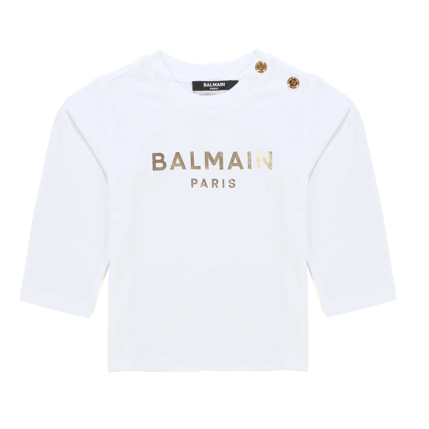T-SHIRT LUNGA BIANCA E ORO BAMBINA BABY - annameglio.com abbigliamento moda
