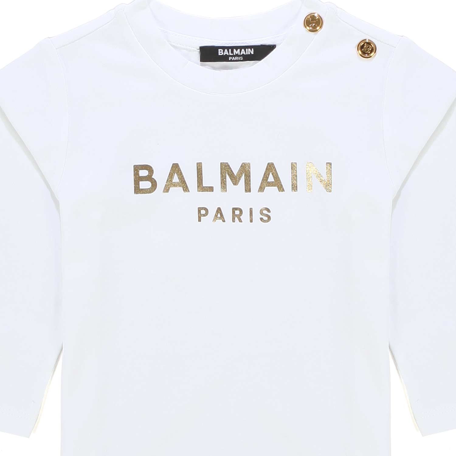 T-SHIRT LUNGA BIANCA E ORO BAMBINA BABY - annameglio.com abbigliamento moda