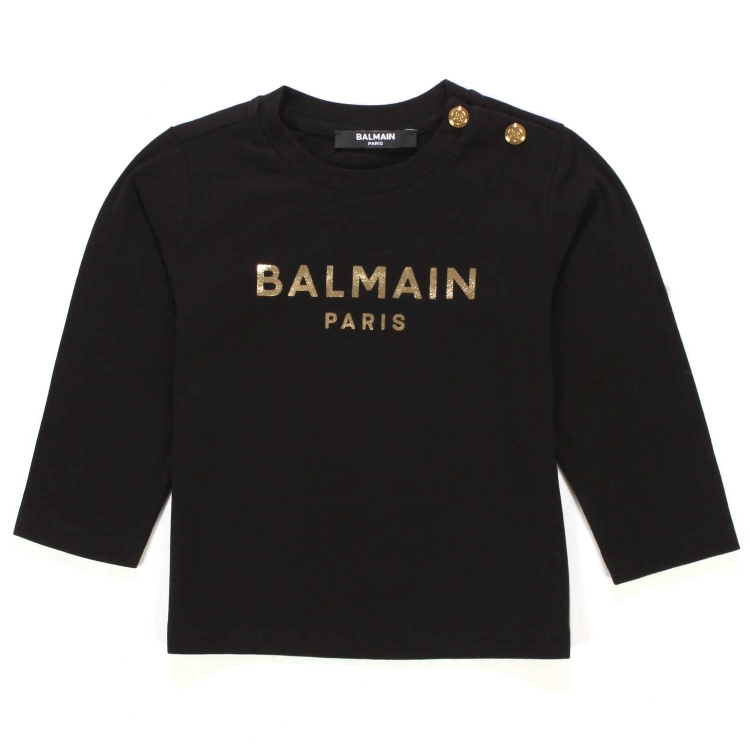 T-SHIRT LUNGA NERA E ORO BAMBINA BABY - annameglio.com abbigliamento moda
