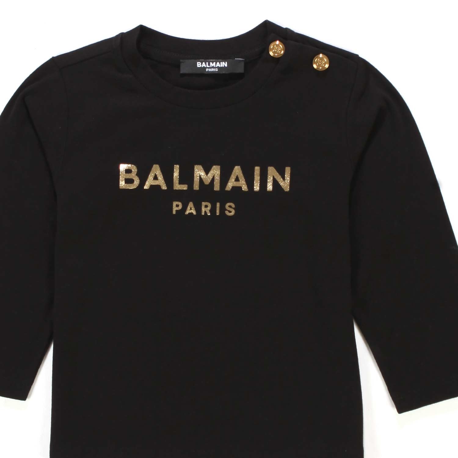 T-SHIRT LUNGA NERA E ORO BAMBINA BABY - annameglio.com abbigliamento moda