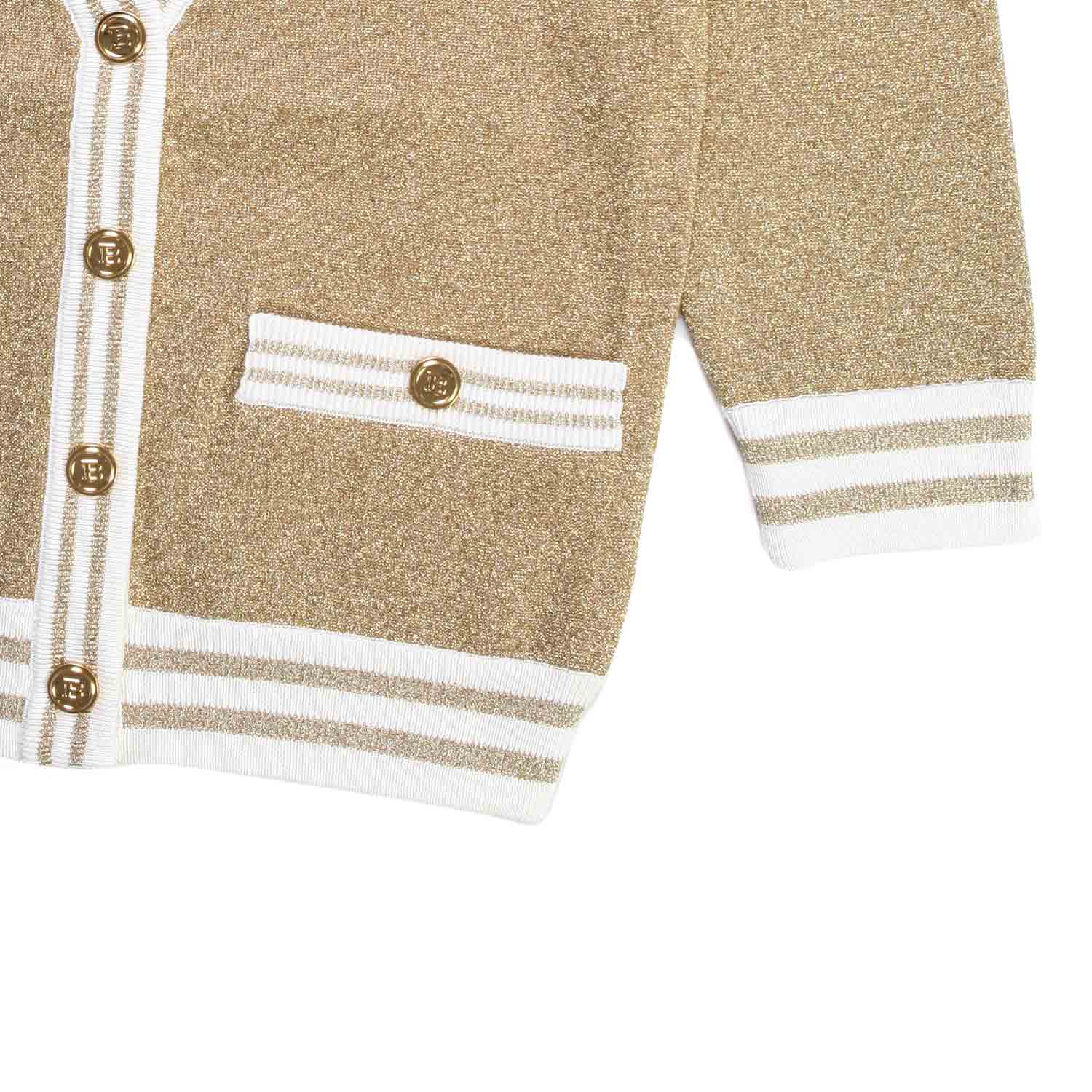 CARDIGAN ORO E BIANCO BAMBINA TEEN - annameglio.com abbigliamento moda