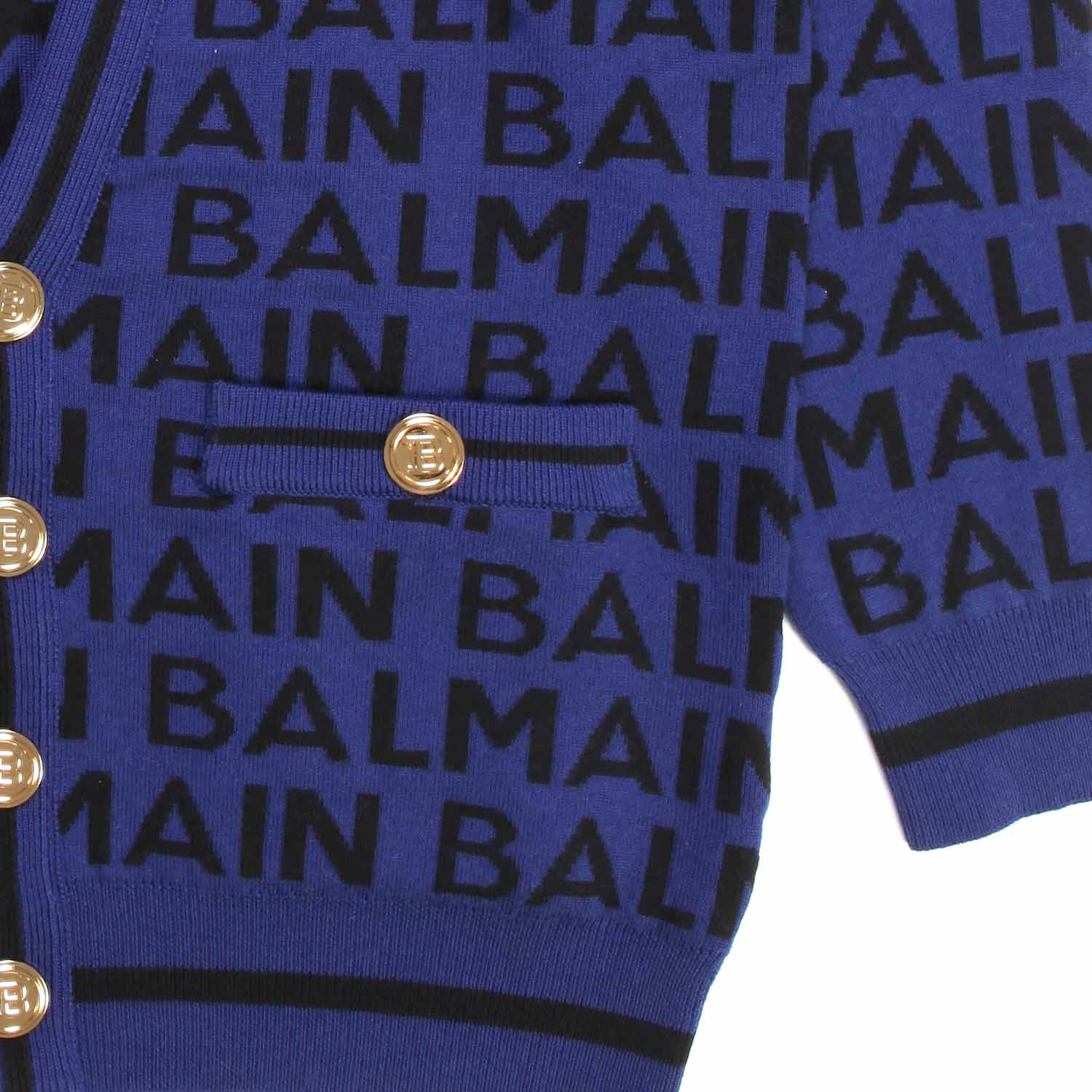 CARDIGAN JACQUARD BLU E NERO BAMBINA TEEN - annameglio.com abbigliamento moda