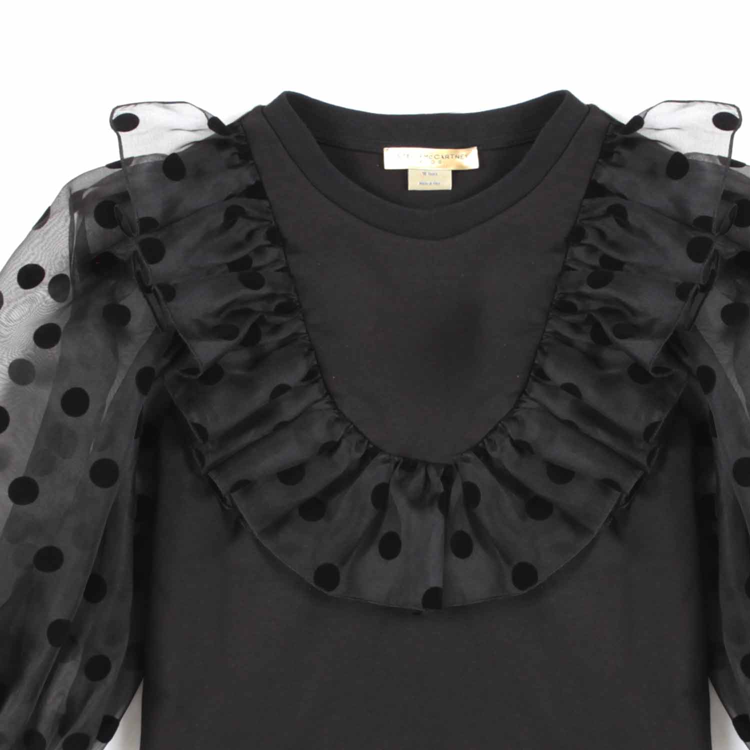 TOP NERO CON POIS DI VELLUTO BAMBINA E TEENAGER - annameglio.com abbigliamento moda