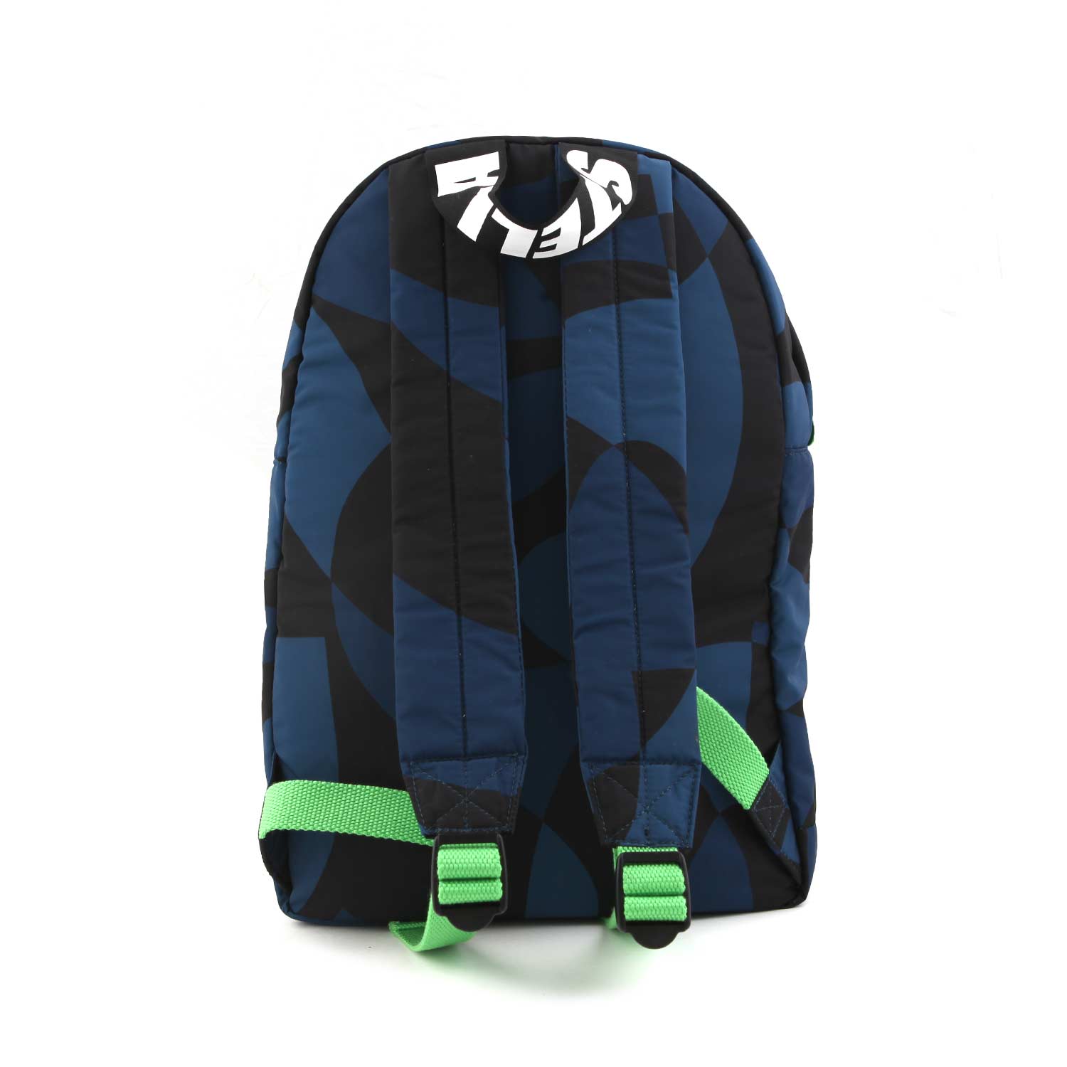 ZAINO BLU E NERO CON DETTAGLI VERDE FLUO - annameglio.com abbigliamento moda