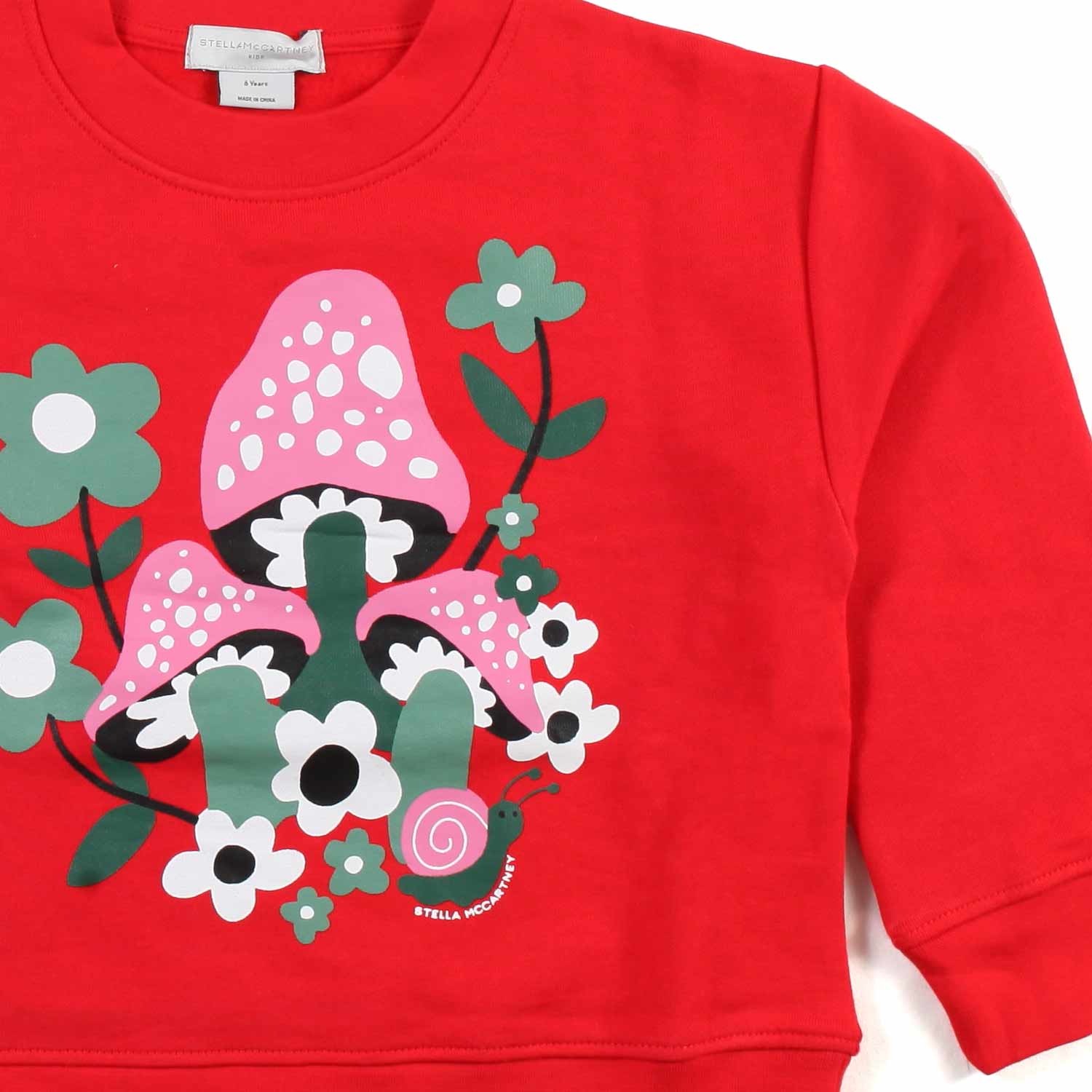 FELPA ROSSA CON STAMPA FUNGHI BAMBINA - annameglio.com abbigliamento moda