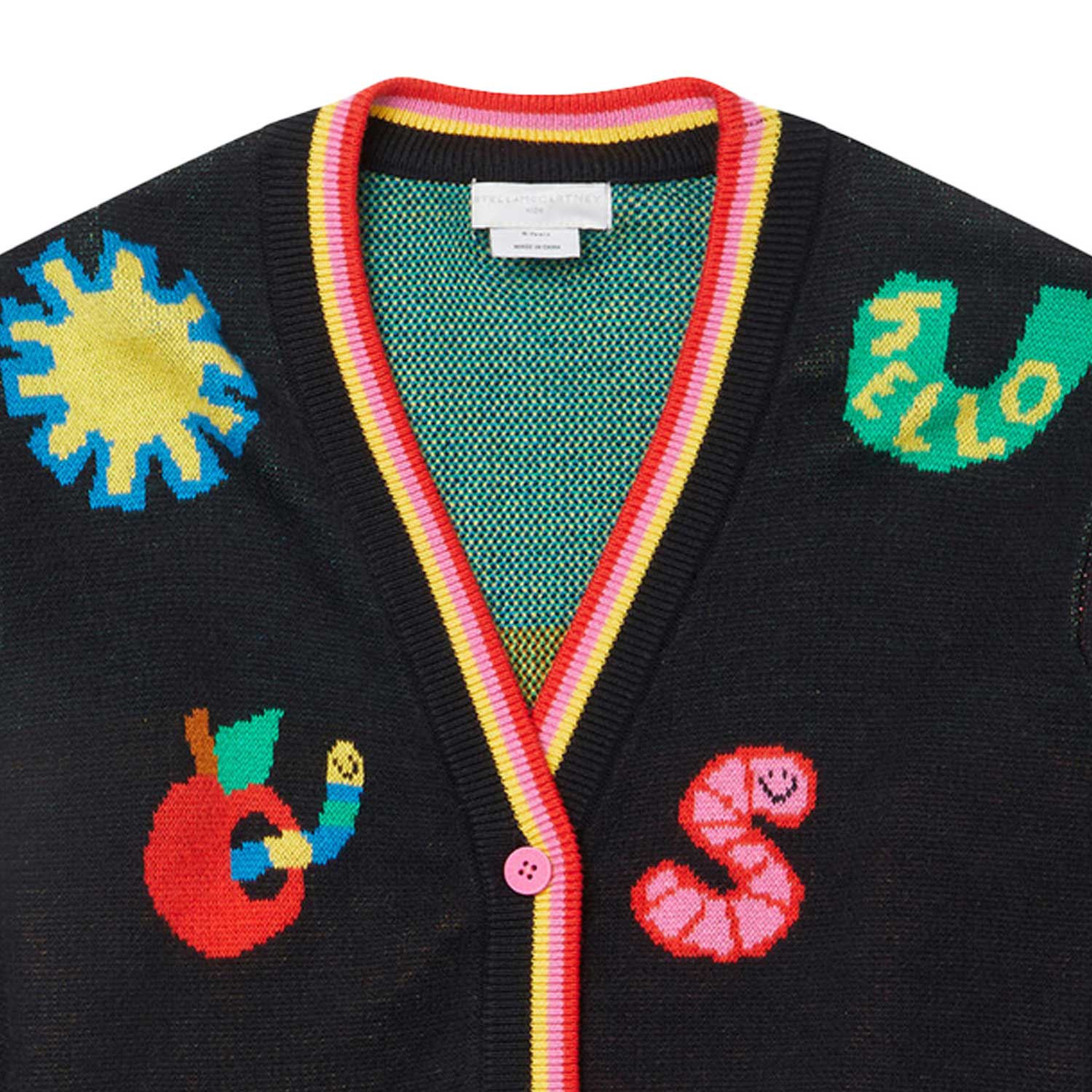 CARDIGAN NERO E MULTICOLOR BAMBINA - annameglio.com abbigliamento moda