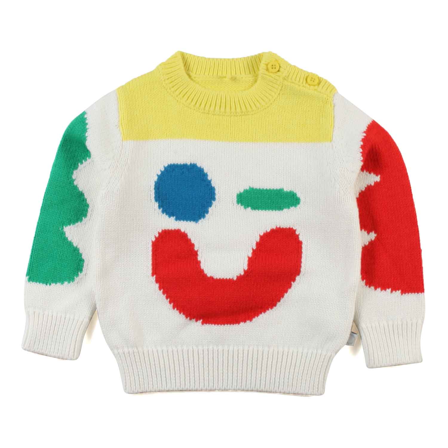 PULLOVER BIANCO E MULTICOLOR BIMBO E BIMBA - annameglio.com abbigliamento moda