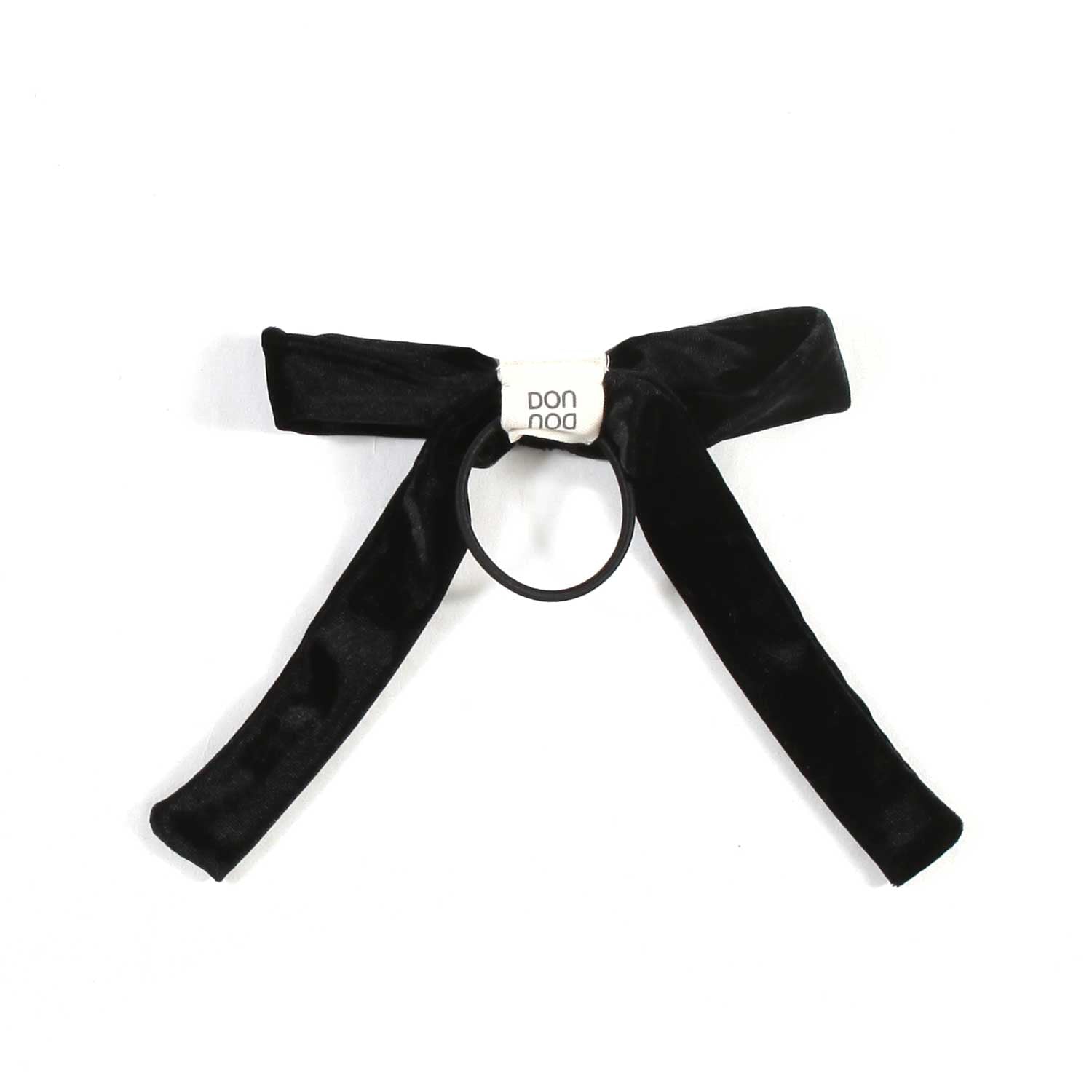 ELASTICO PER CAPELLI CON FIOCCO NERO DI VELLUTO - annameglio.com abbigliamento moda