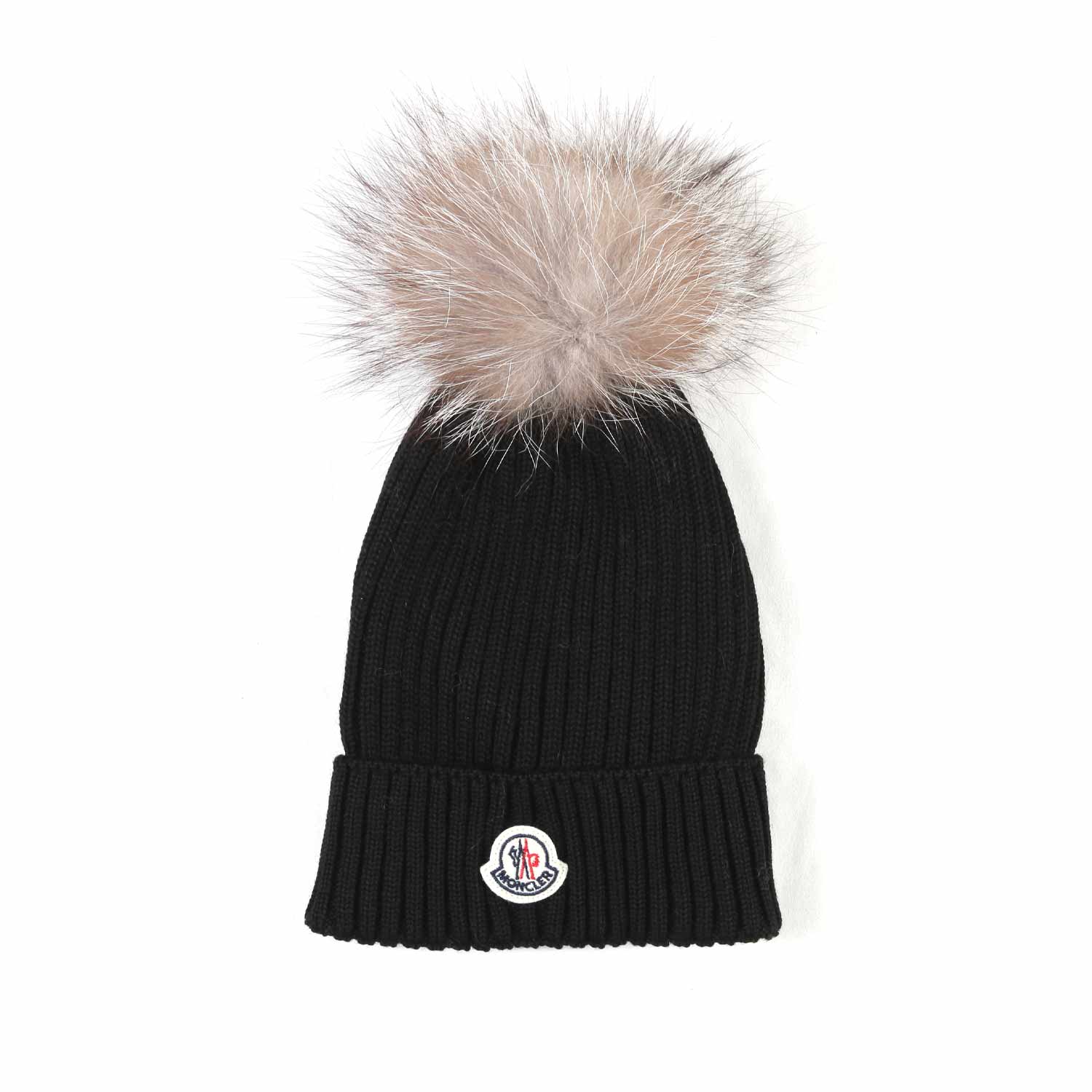 CAPPELLO DI LANA NERO CON POM PON DI PELLICCIA - annameglio.com abbigliamento moda
