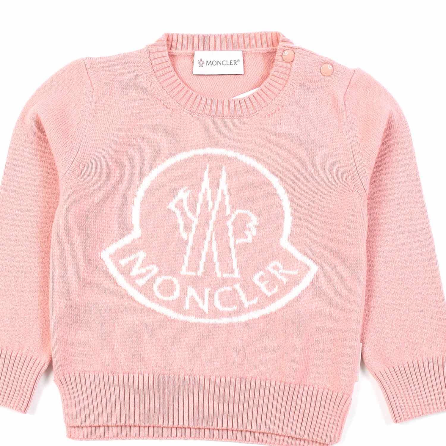 MAGLIONE ROSA CON LOGO BIANCO BIMBA E BAMBINA - annameglio.com abbigliamento moda