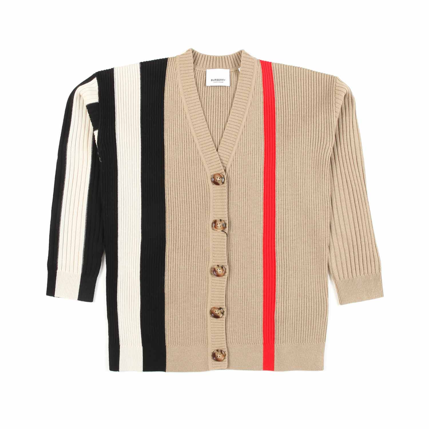 CARDIGAN COLOR BLOCK BEIGE UNISEX - annameglio.com abbigliamento moda