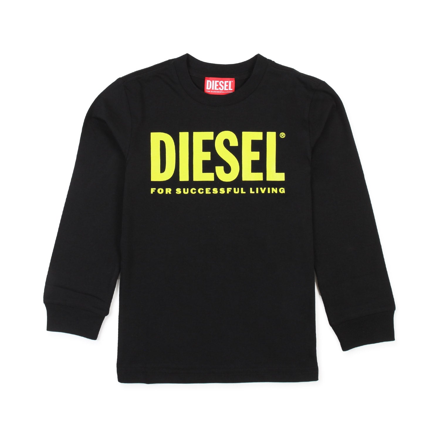 T-SHIRT UNISEX MANICA LUNGA NERA CON LOGO GIALLO - annameglio.com abbigliamento moda