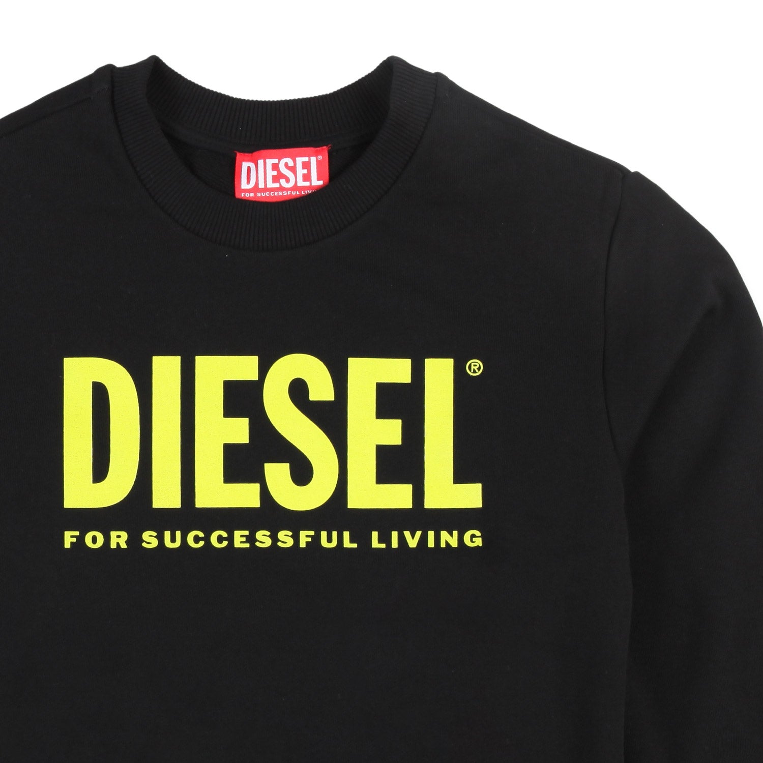 FELPA UNISEX NERA CON LOGO GIALLO FLUO - annameglio.com abbigliamento moda