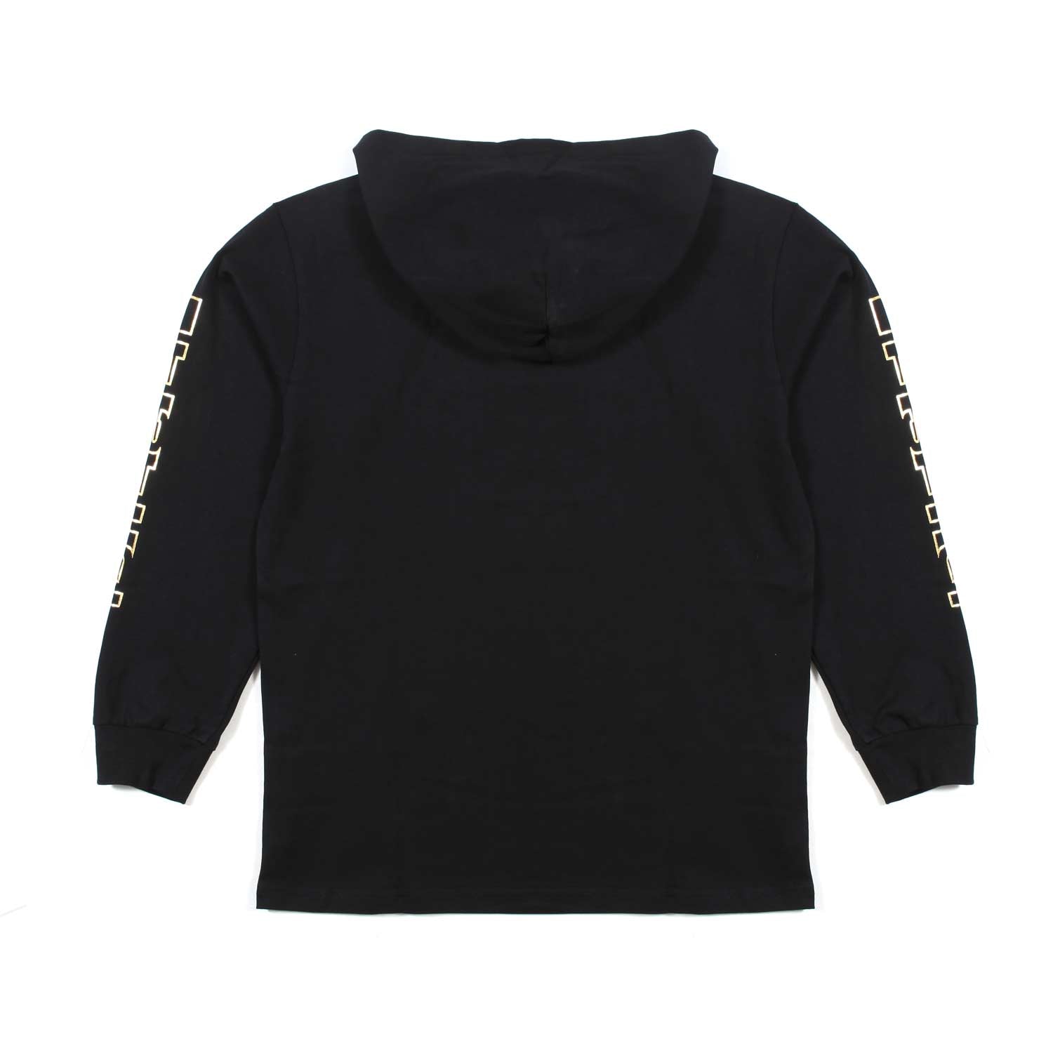 FELPA HOODIE NERA CON MONOGRAMMA ORO - annameglio.com abbigliamento moda