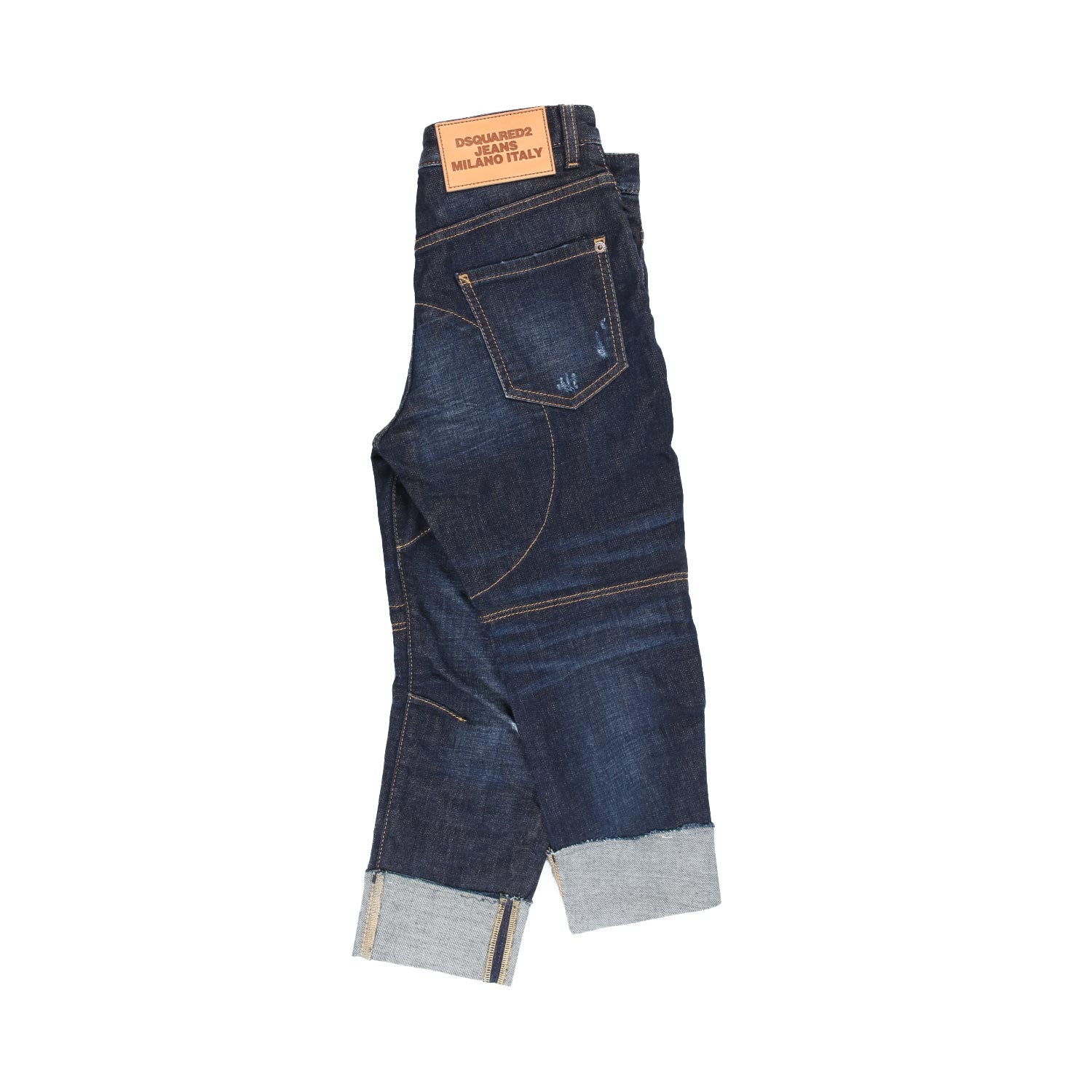 JEANS BLU SCURO STONE WASH CON STRAPPI - annameglio.com abbigliamento moda