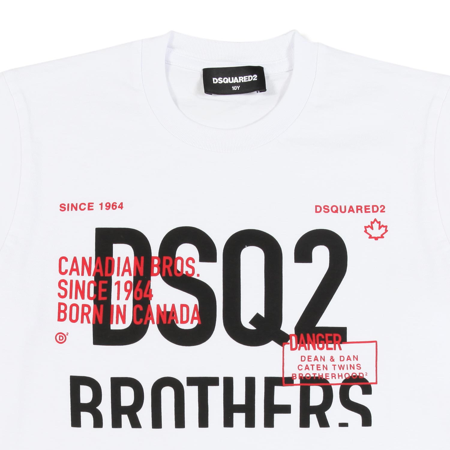 MAGLIETTA BIANCA CON STAMPE NERE E ROSSE - annameglio.com abbigliamento moda