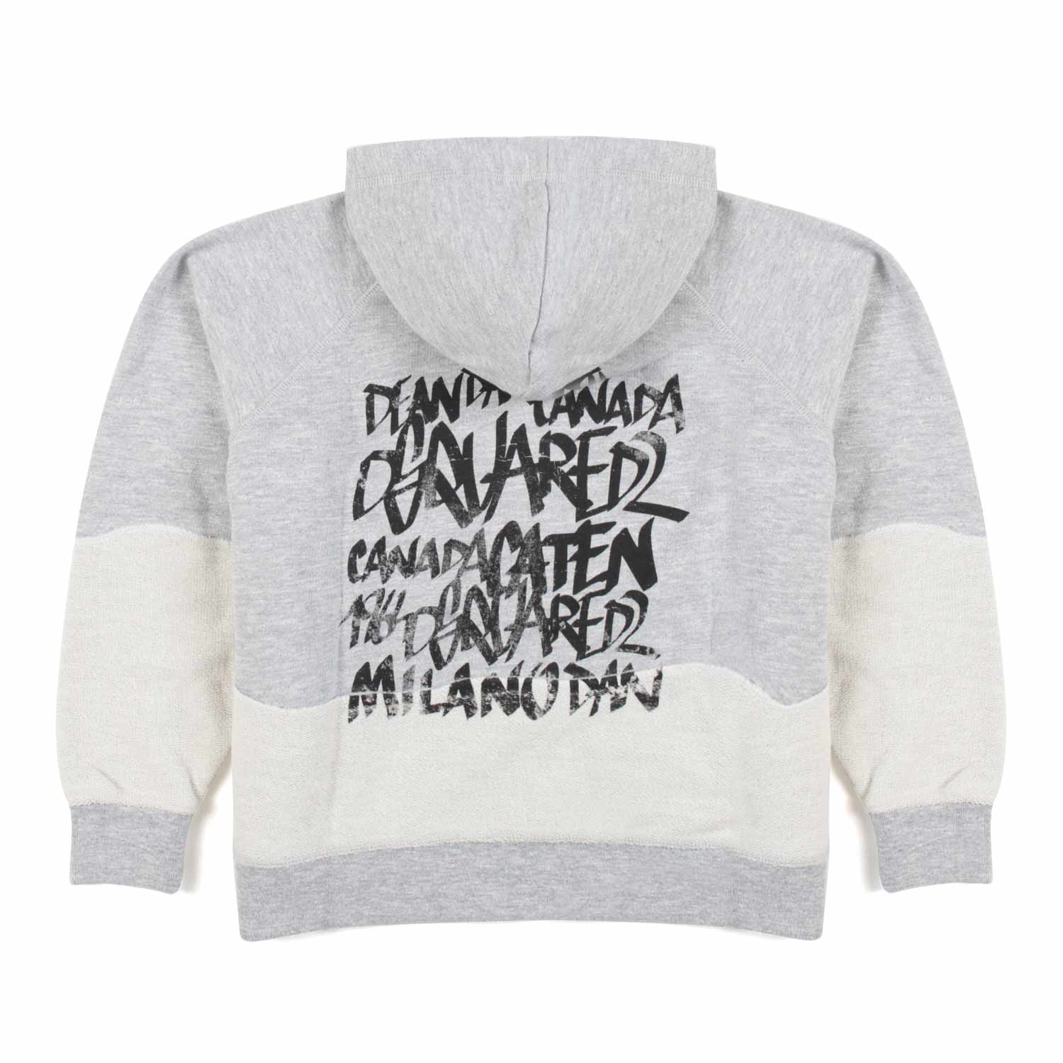 FELPA GRIGIA E PANNA CON CAPPUCCIO - annameglio.com abbigliamento moda