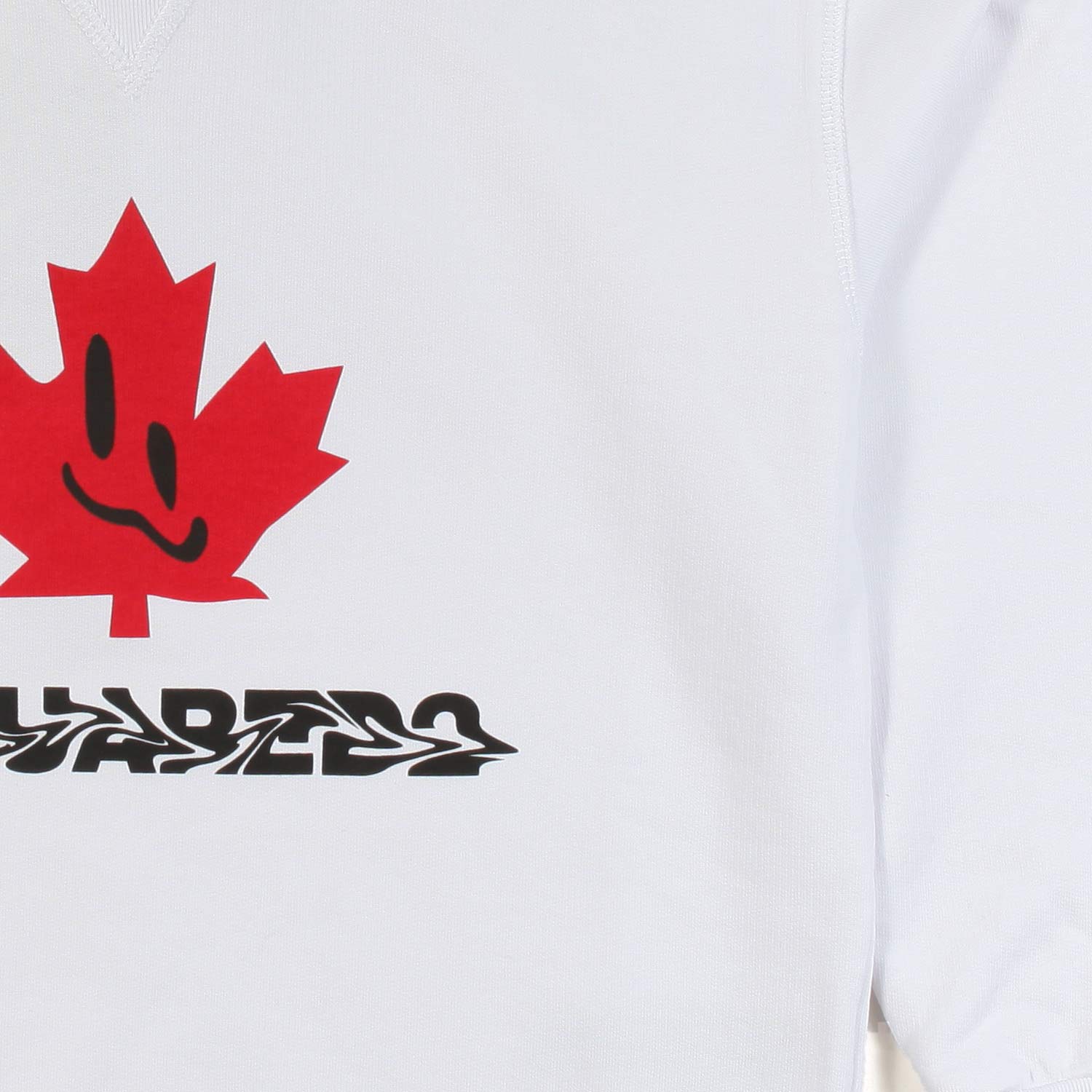 FELPA HOODIE BIANCA CON FOGLIA ROSSA - annameglio.com abbigliamento moda