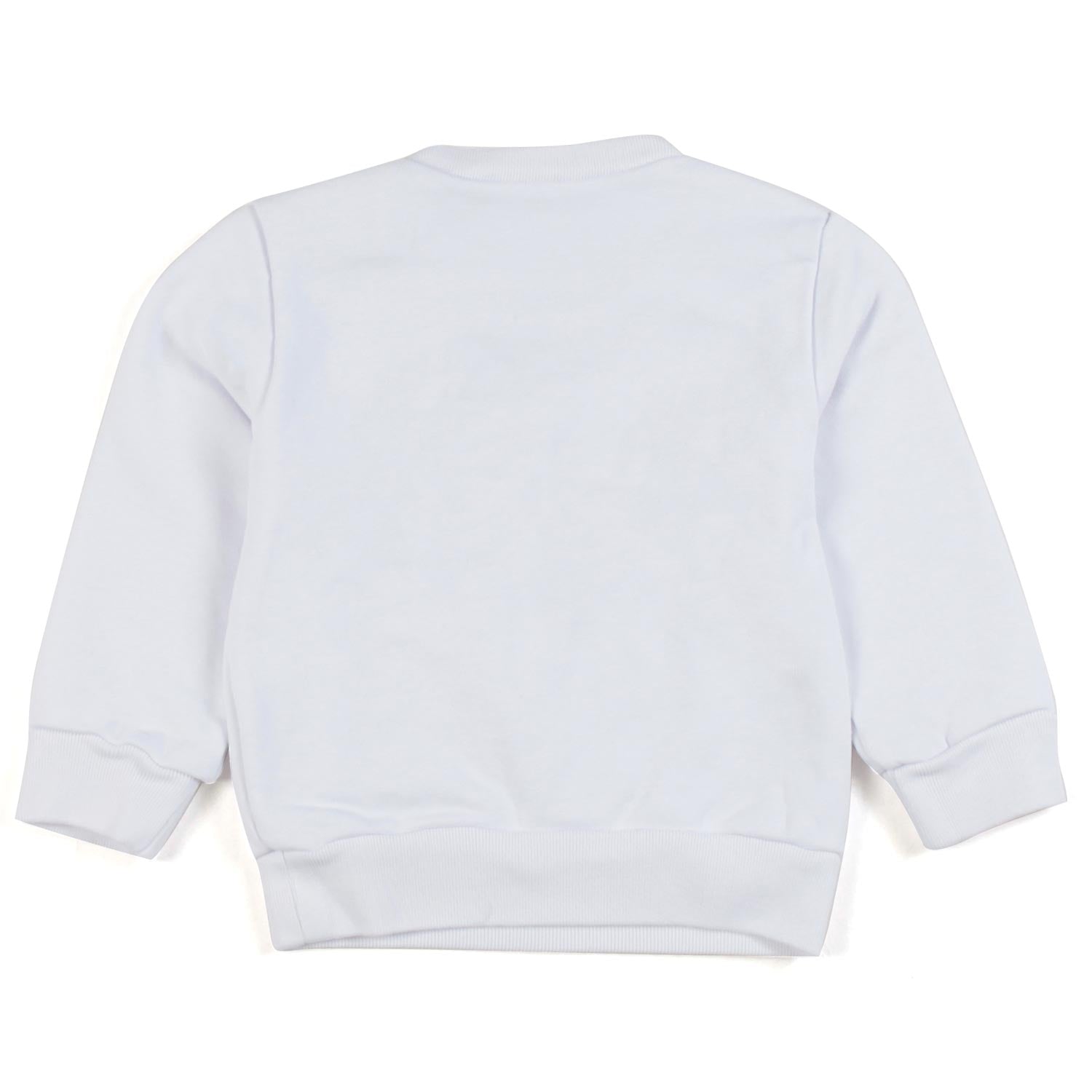 BABY FELPA BIANCA CON LOGHI NERI E ROSSI - annameglio.com abbigliamento moda