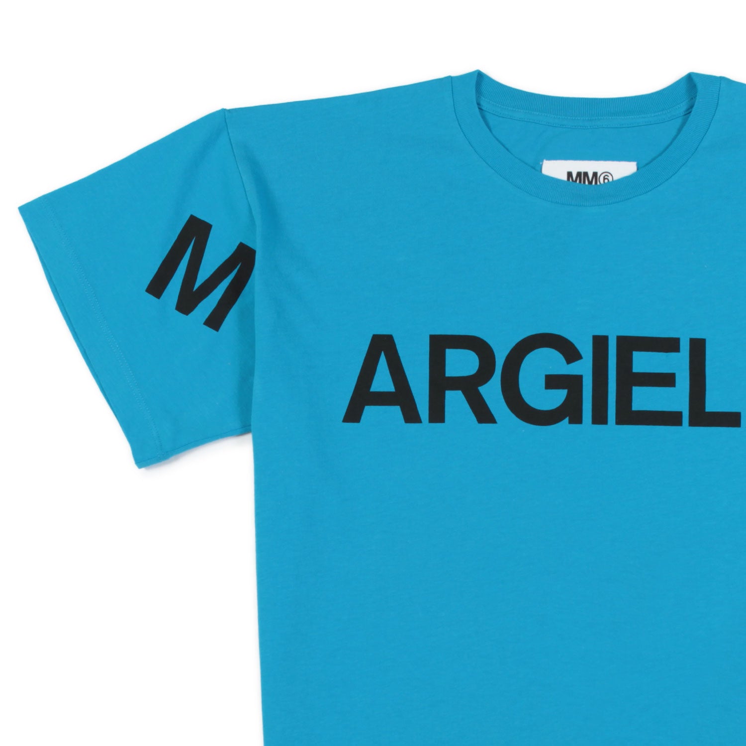 T-SHIRT AZZURRA CON LOGO NERO BAMBINA E RAGAZZA - annameglio.com abbigliamento moda