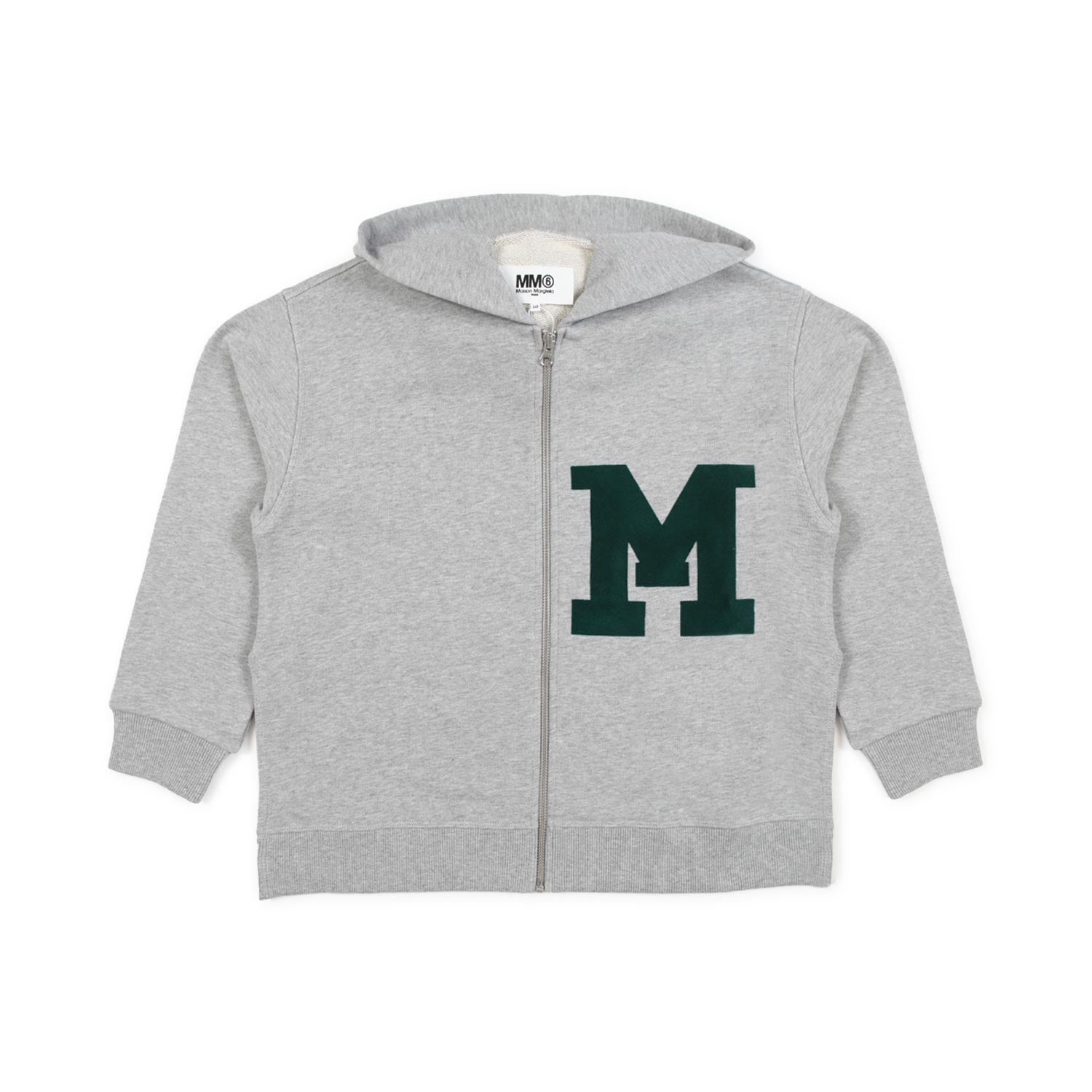 FELPA HOODIE GRIGIA CON LOGO VERDE BAMBINA E TEEN - annameglio.com abbigliamento moda