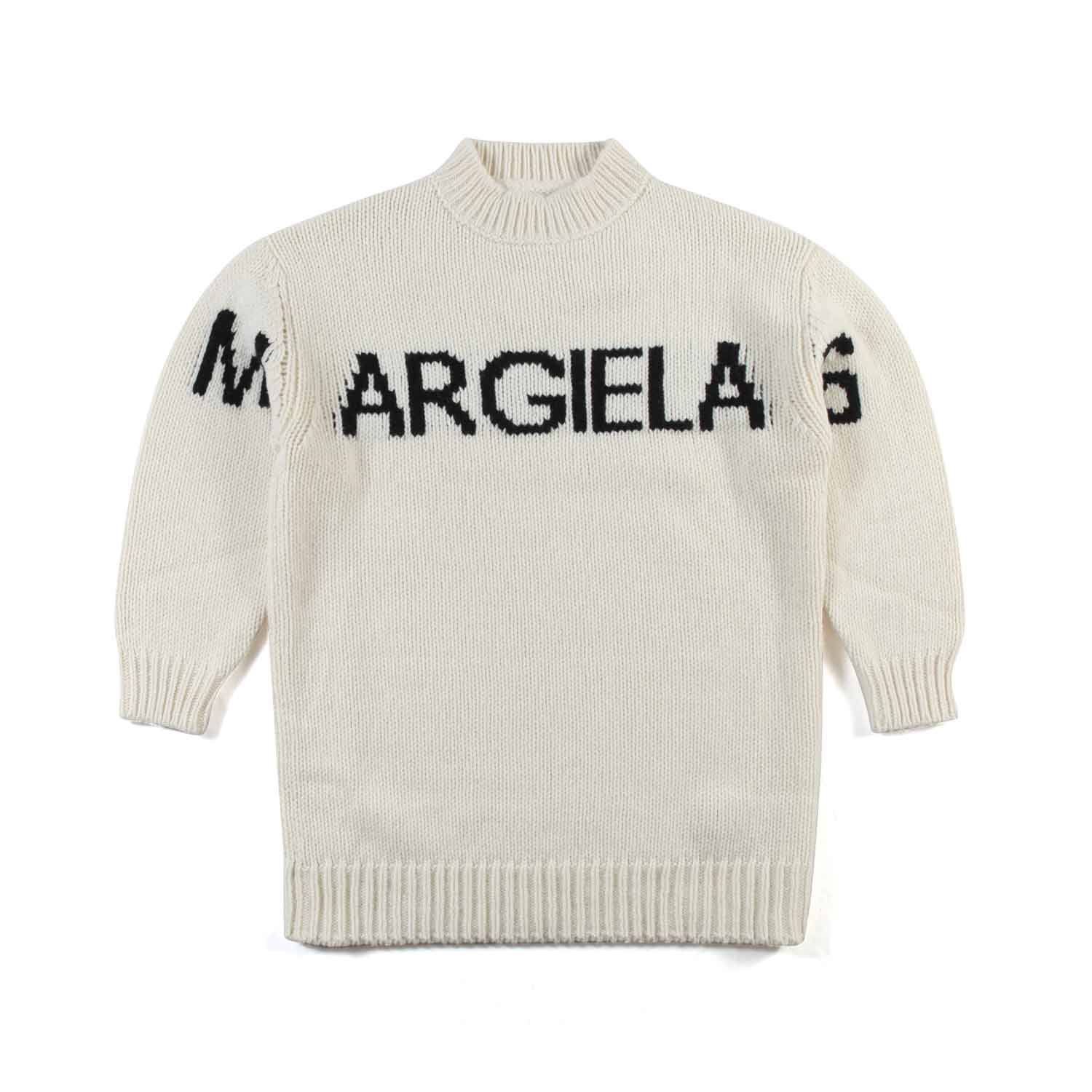 ABITO MAXI-MAGLIA PANNA CON LOGO NERO - annameglio.com abbigliamento moda