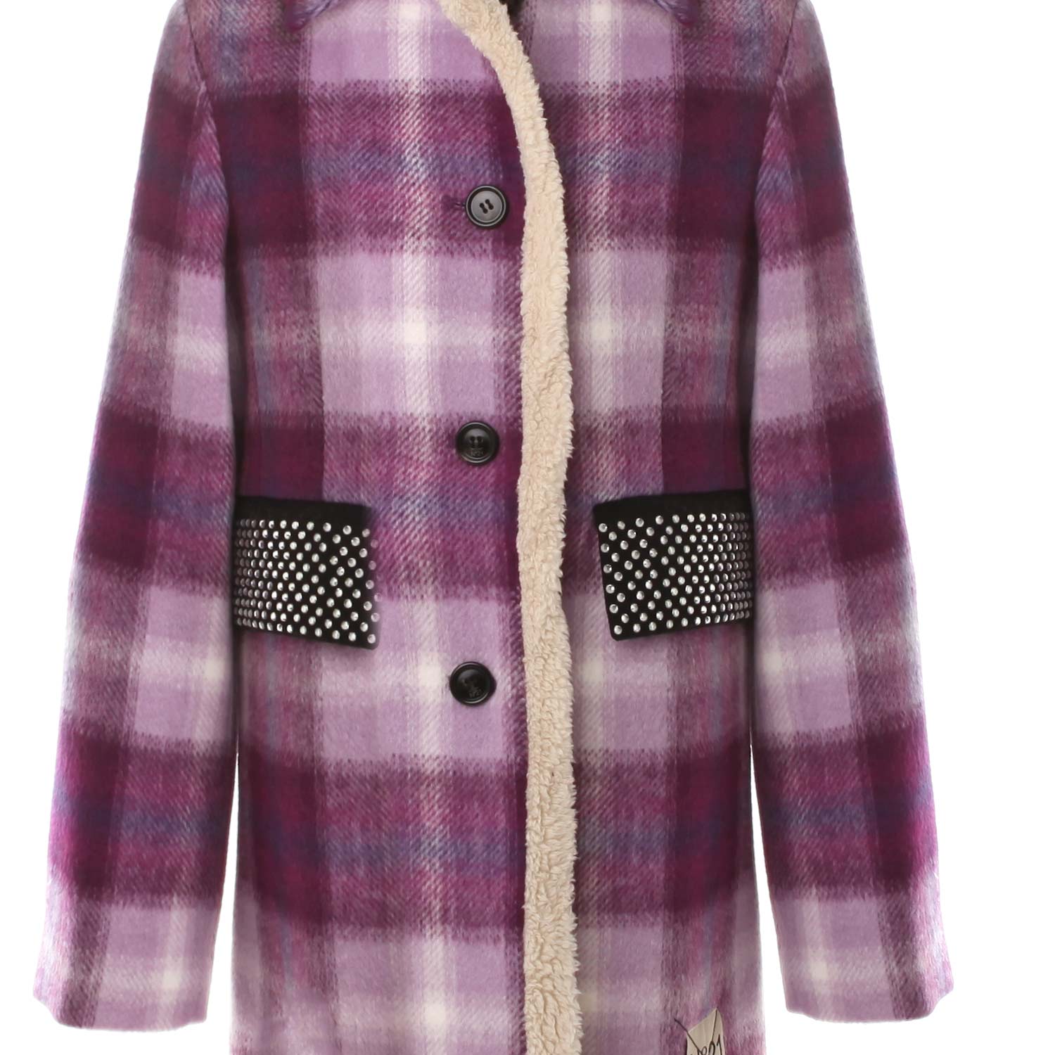 CAPPOTTO TARTAN VIOLA BAMBINA E TEENAGER - annameglio.com abbigliamento moda