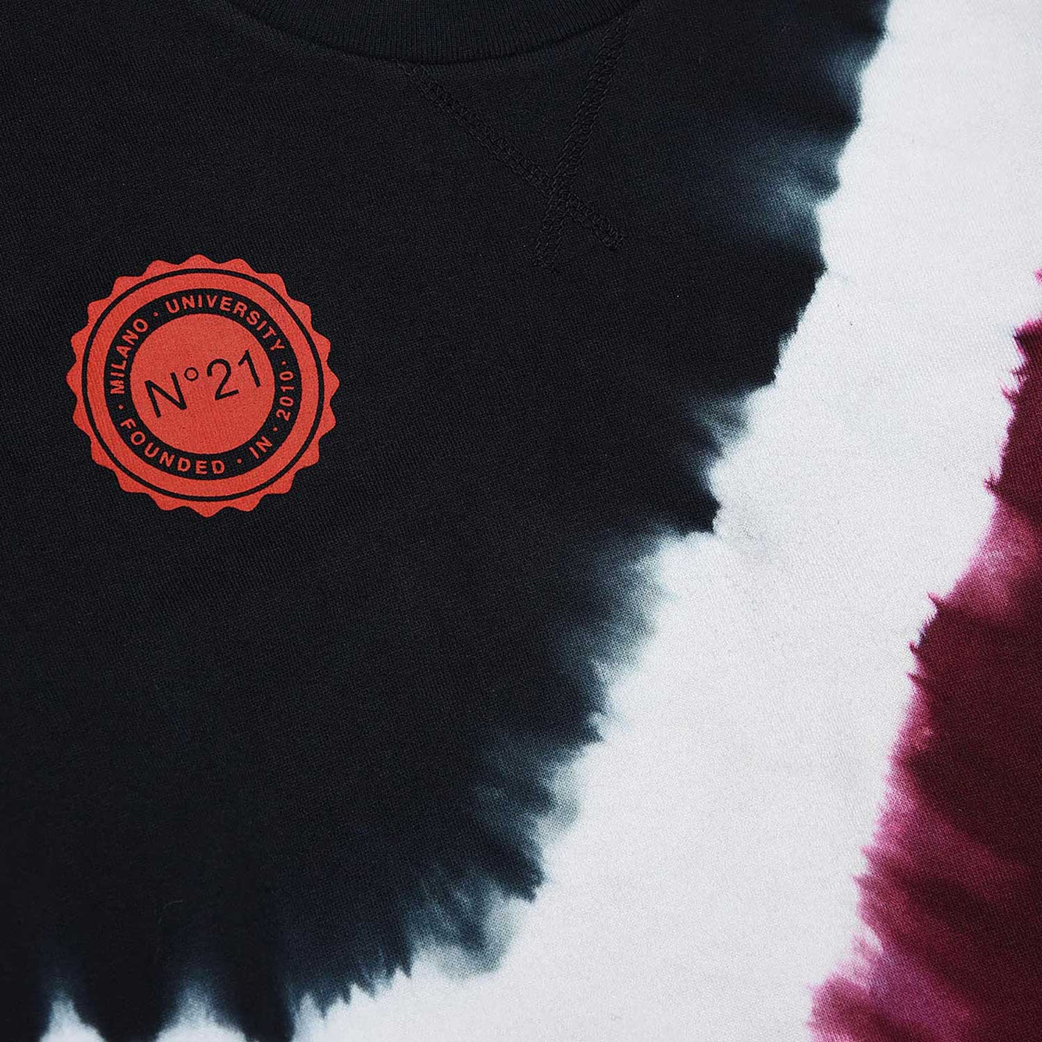 FELPA UNISEX BORDEAUX, BIANCA E NERA TIE DYE - annameglio.com abbigliamento moda