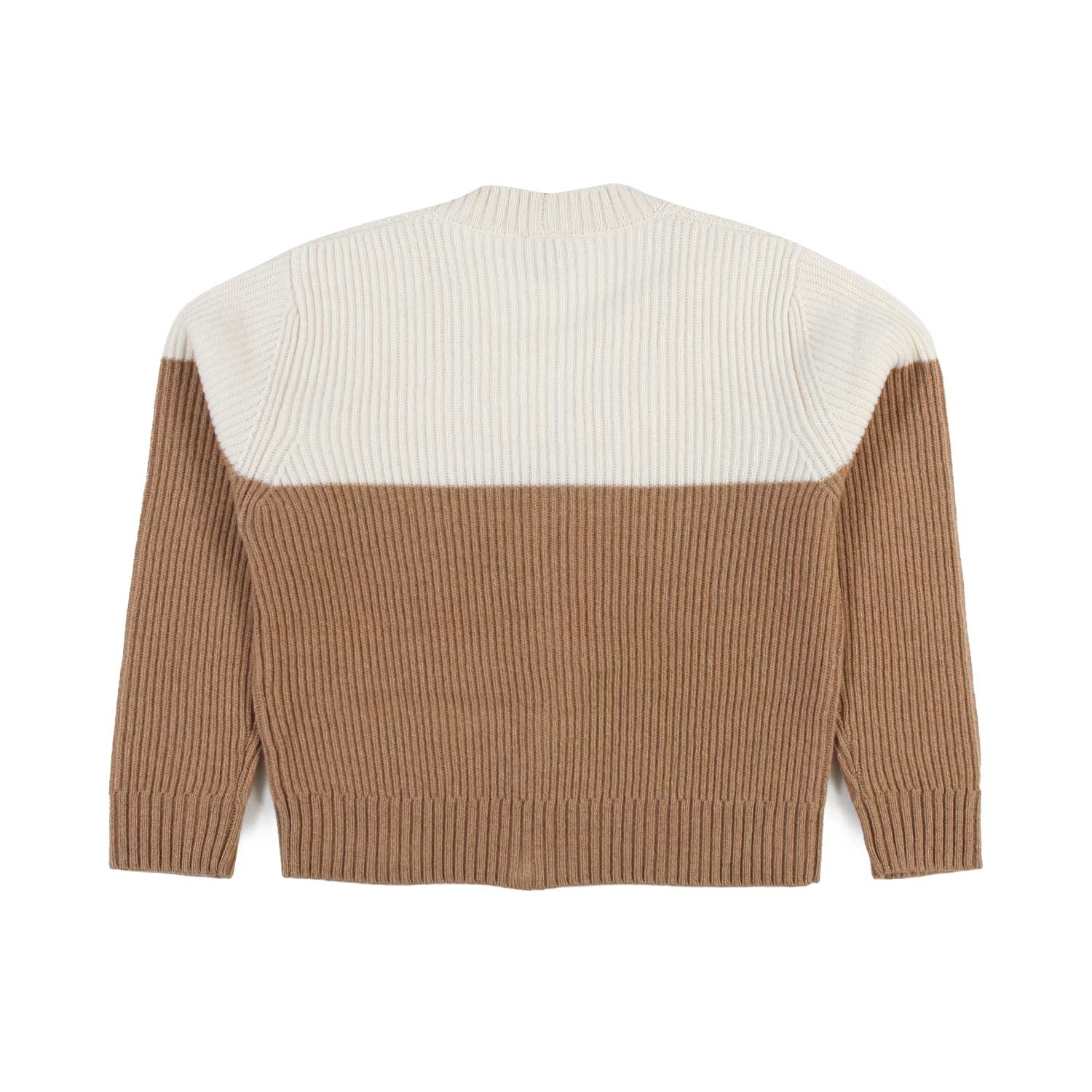 CARDIGAN COLOR-BLOCK PANNA E NOCCIOLA - annameglio.com abbigliamento moda